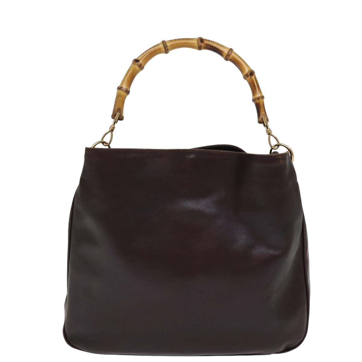 GUCCI Hand Bag Leather Brown bs14618
