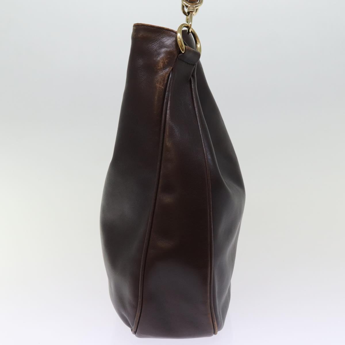 GUCCI Hand Bag Leather Brown bs14618