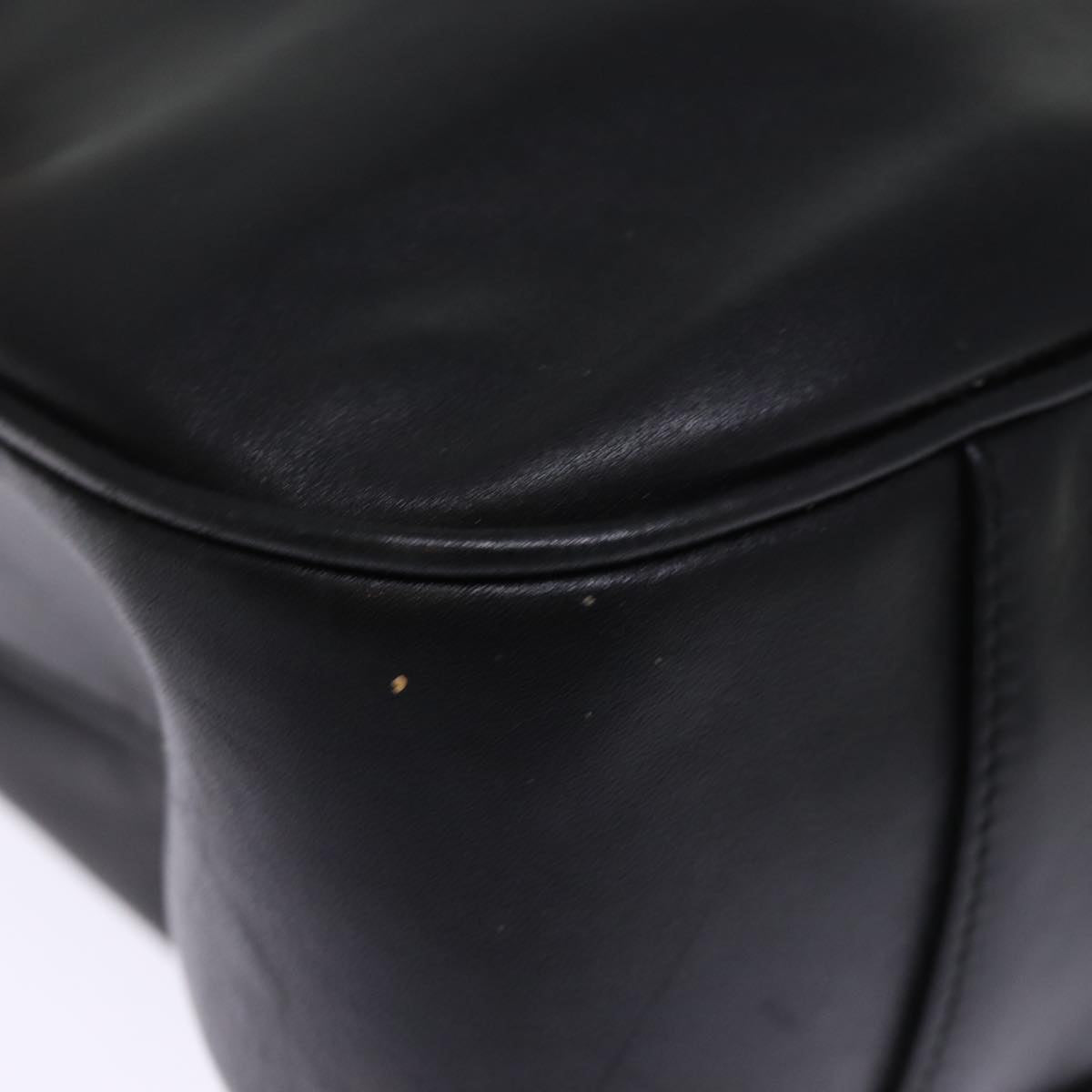 GUCCI Bamboo Hand Bag Leather 2way Black 001 1577 bs14679