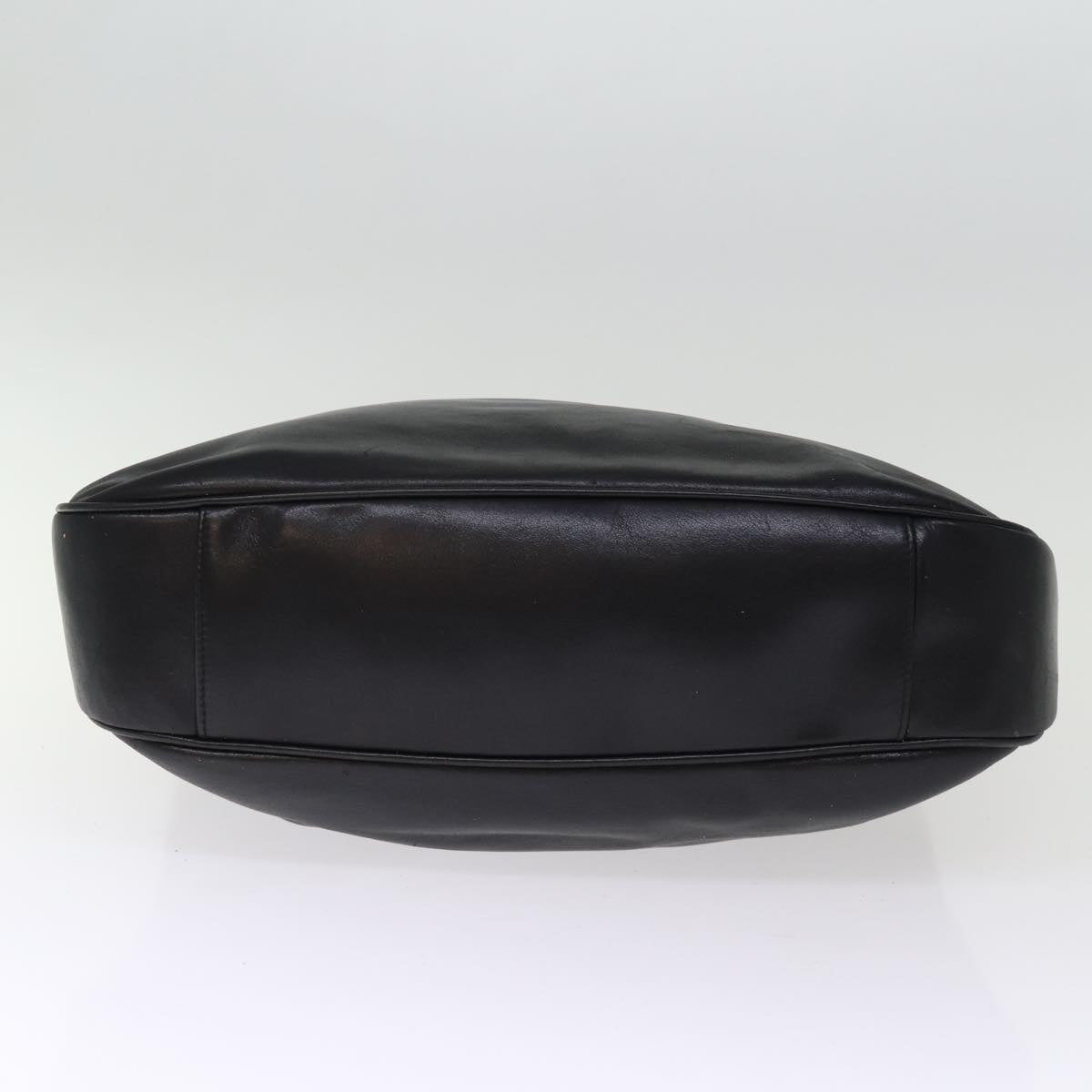 GUCCI Bamboo Hand Bag Leather 2way Black 001 1577 bs14679