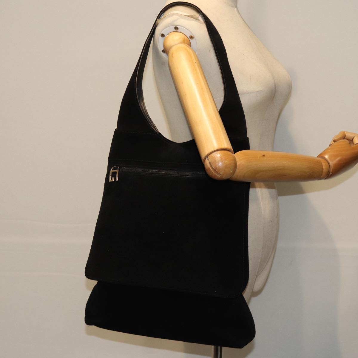 GUCCI Shoulder Bag Suede Black 002 2113 0416 bs14723