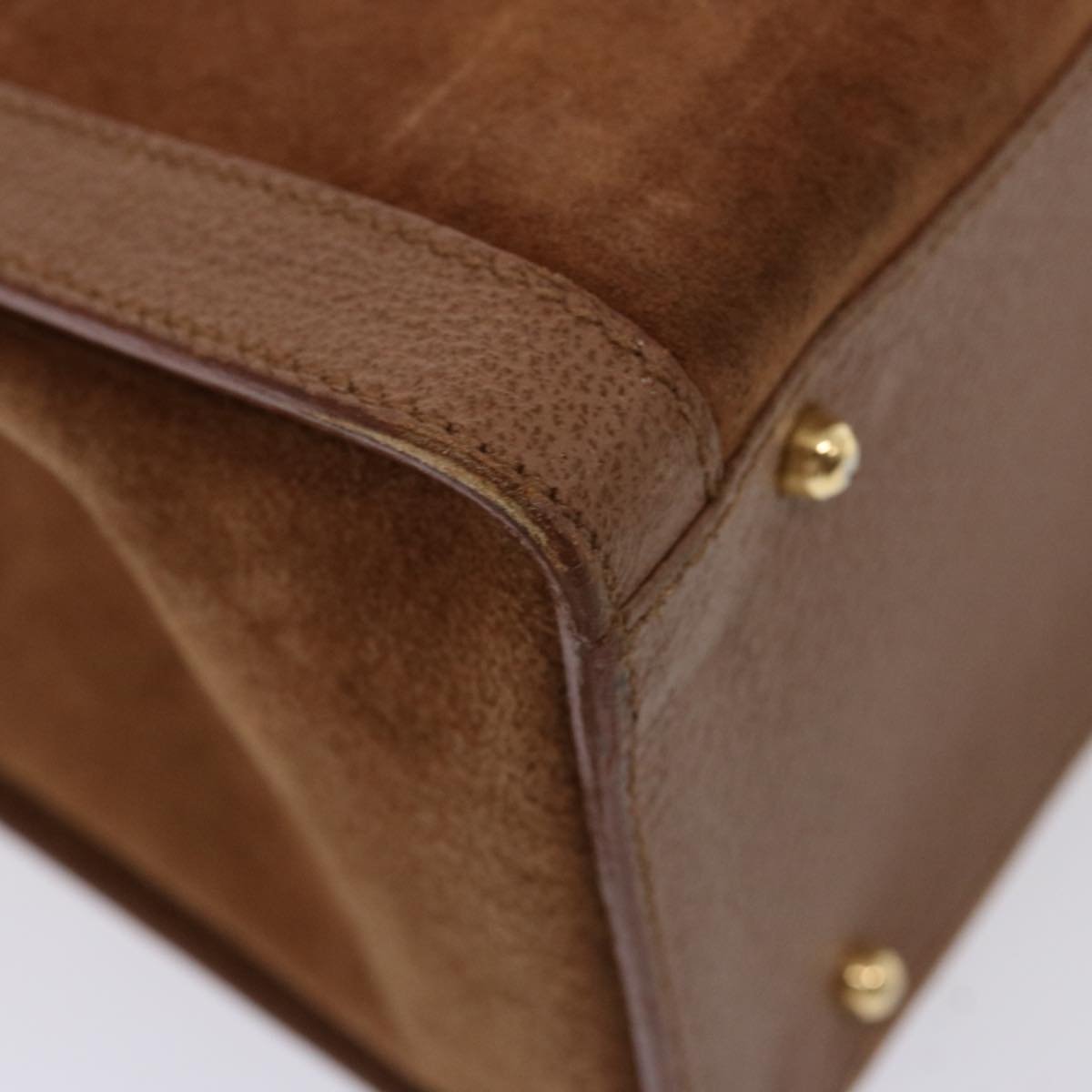 GUCCI Bamboo Hand Bag Suede Brown 002 1186 0260 bs14724