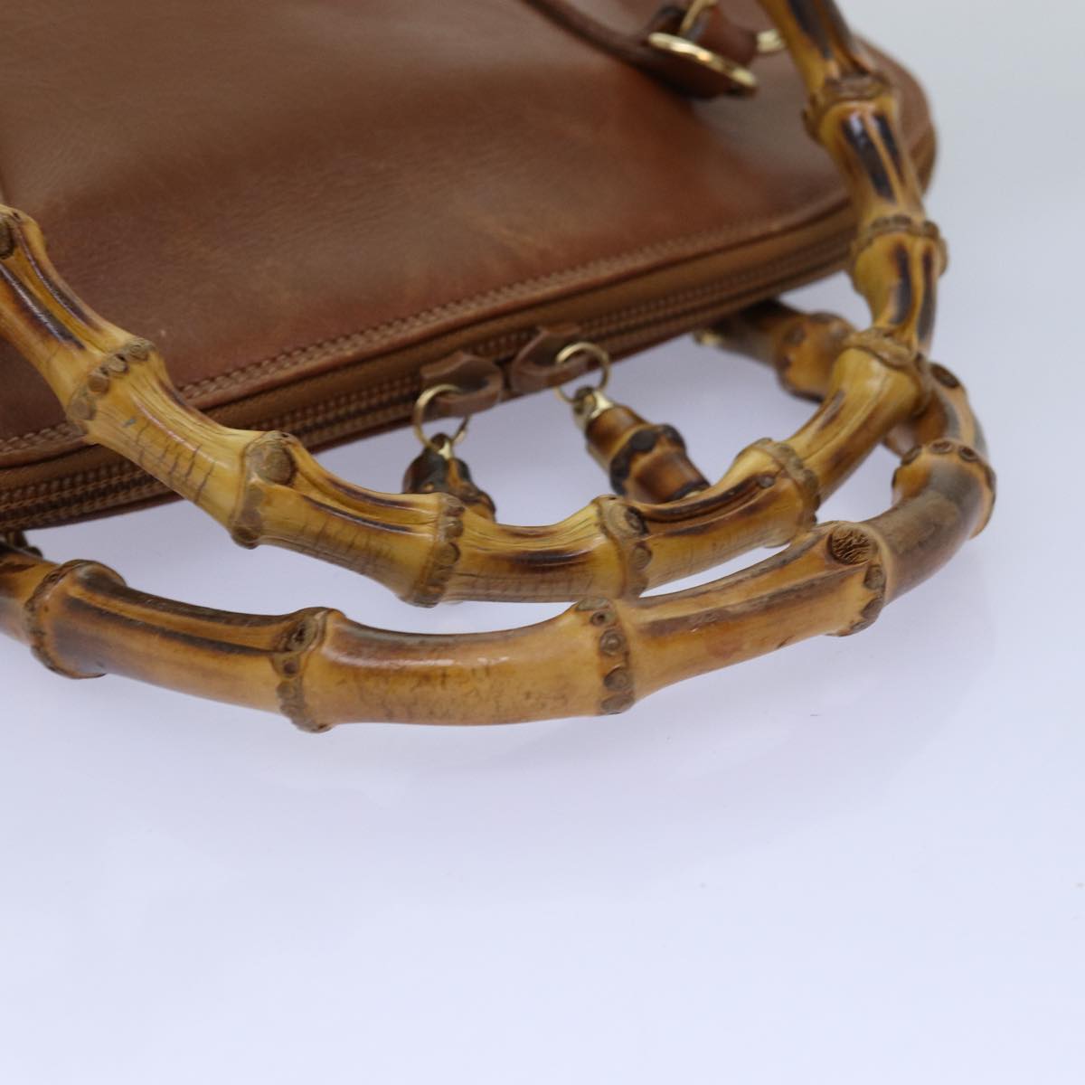 GUCCI Bamboo Hand Bag Leather Brown 000 1046 0290 bs14807