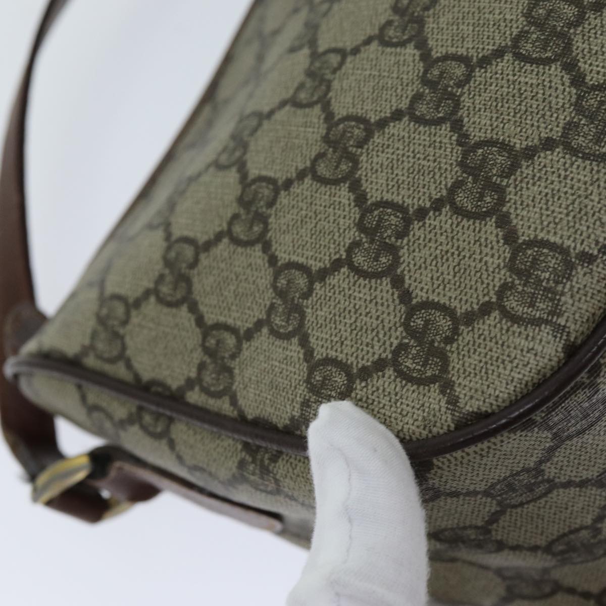 GUCCI GG Supreme Web Sherry Line Shoulder Bag Beige 001 754 6177 bs14808