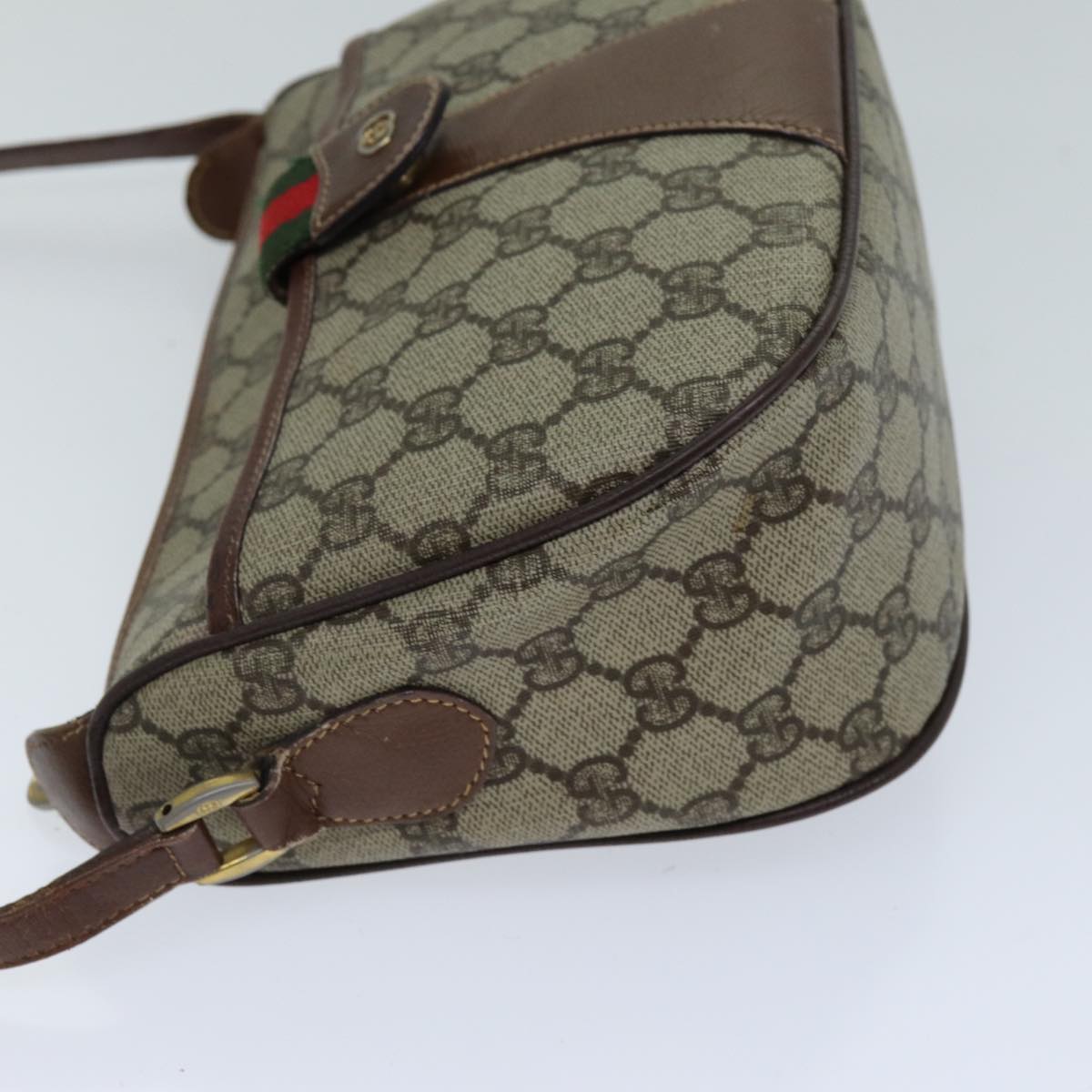 GUCCI GG Supreme Web Sherry Line Shoulder Bag Beige 001 754 6177 bs14808
