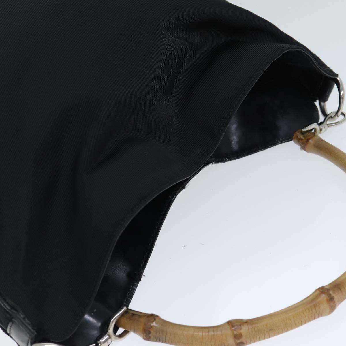 GUCCI Bamboo Hand Bag Nylon Black 001 2113 1577 bs14834