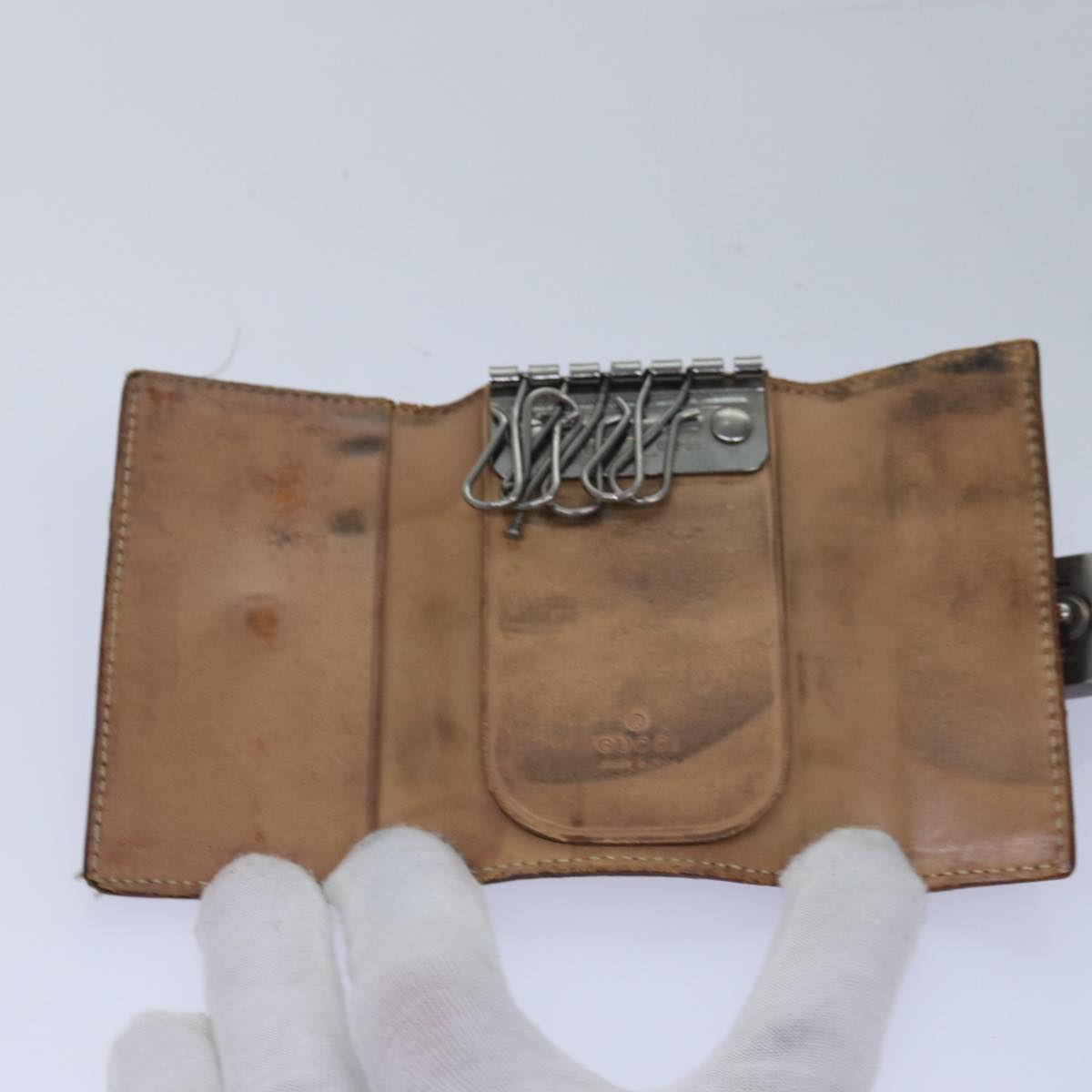 GUCCI GG Canvas Key Case Wallet 5Set Beige Black bs14871