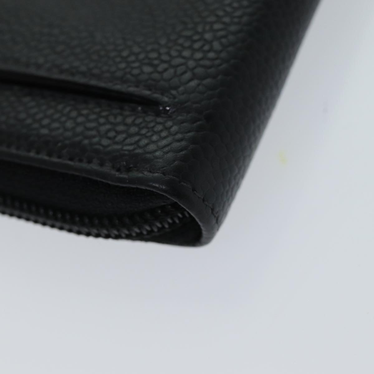 CHANEL COCO Mark Wallet Caviar Skin Black CC bs14885