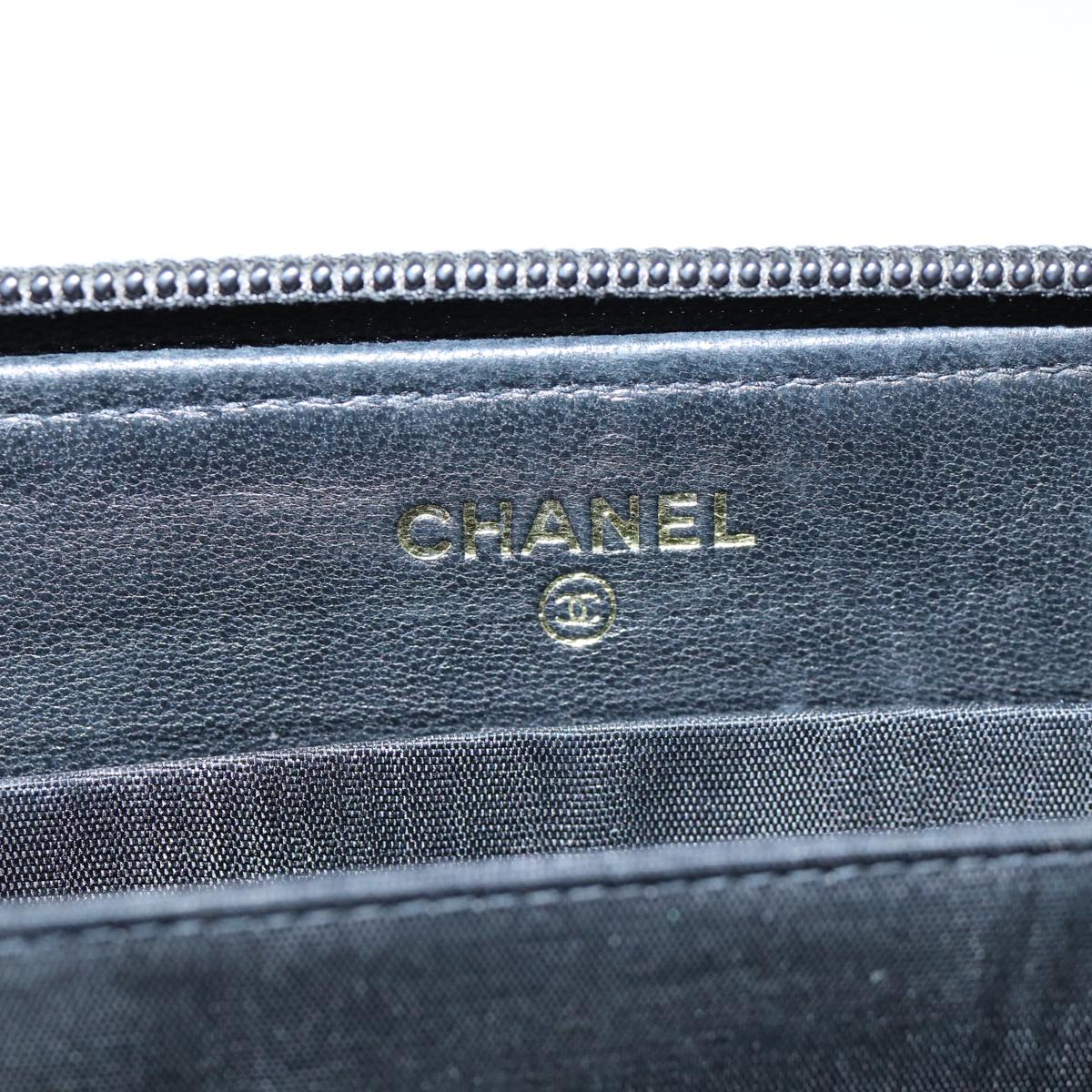 CHANEL COCO Mark Wallet Caviar Skin Black CC bs14885