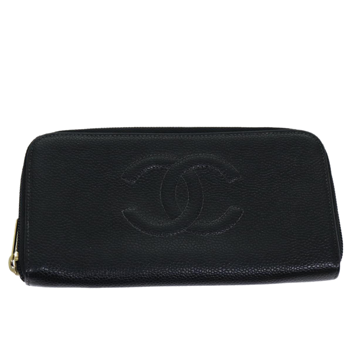CHANEL COCO Mark Wallet Caviar Skin Black CC bs14885