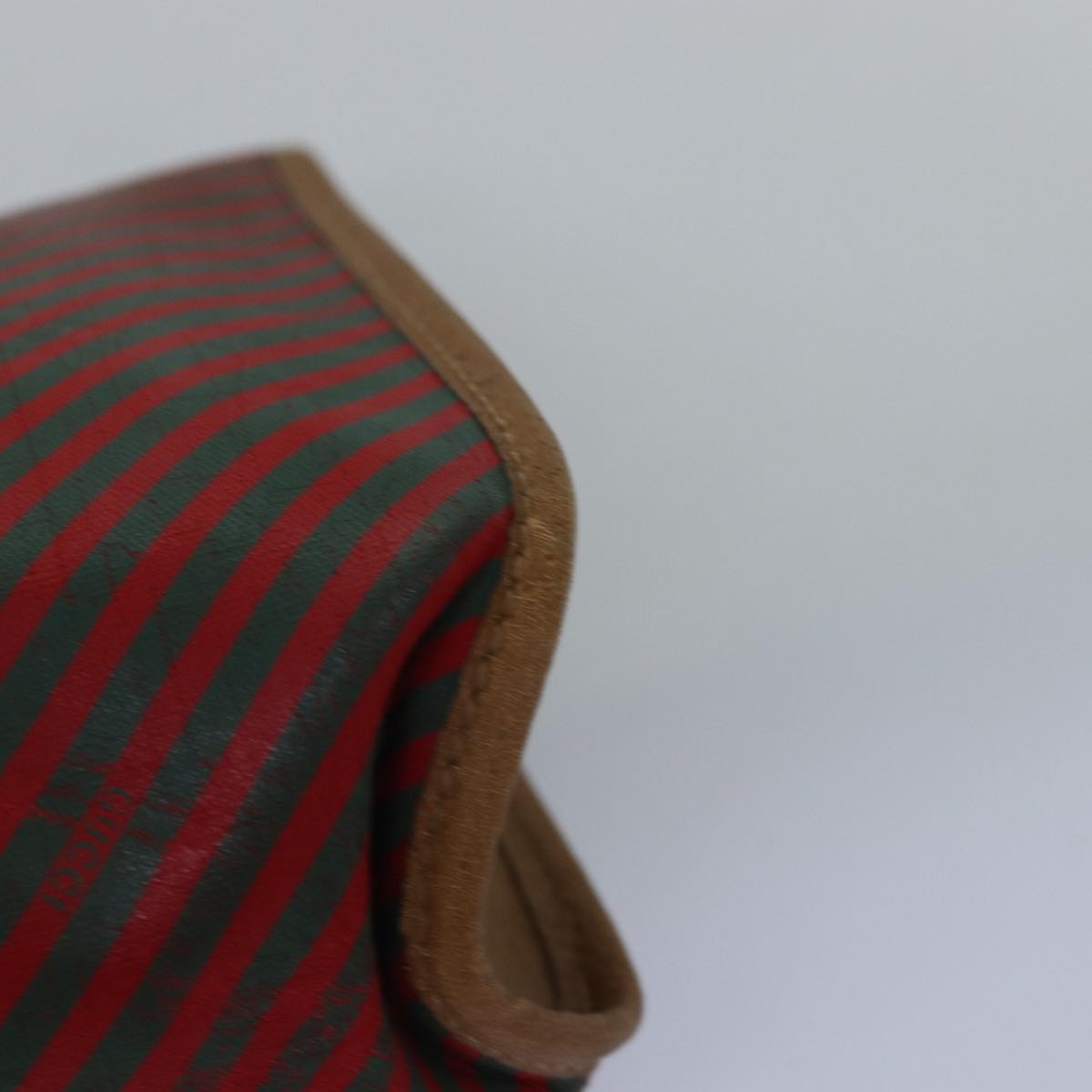 GUCCI Clutch Bag Coated Canvas Red Green 89 01 039 bs14889
