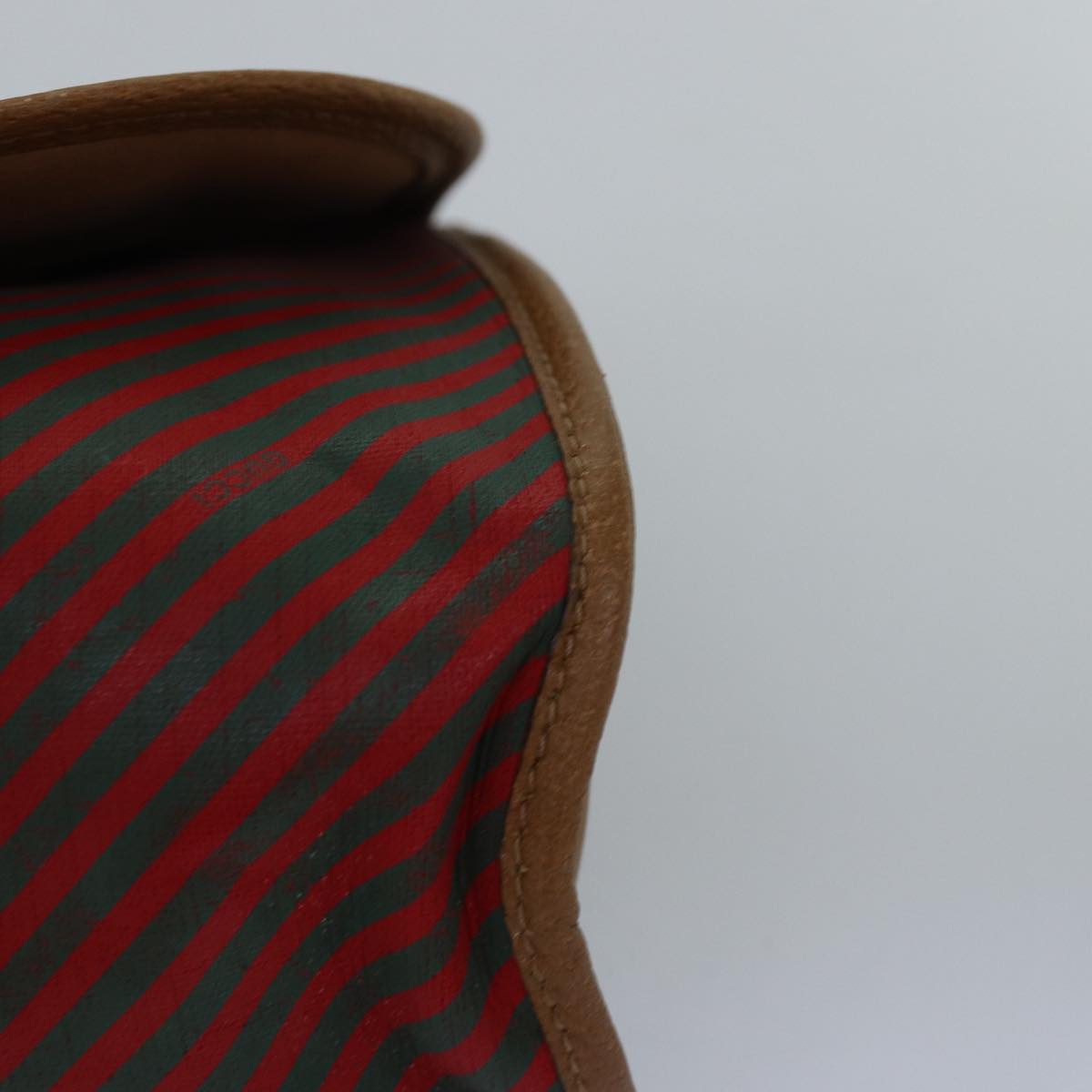 GUCCI Clutch Bag Coated Canvas Red Green 89 01 039 bs14889