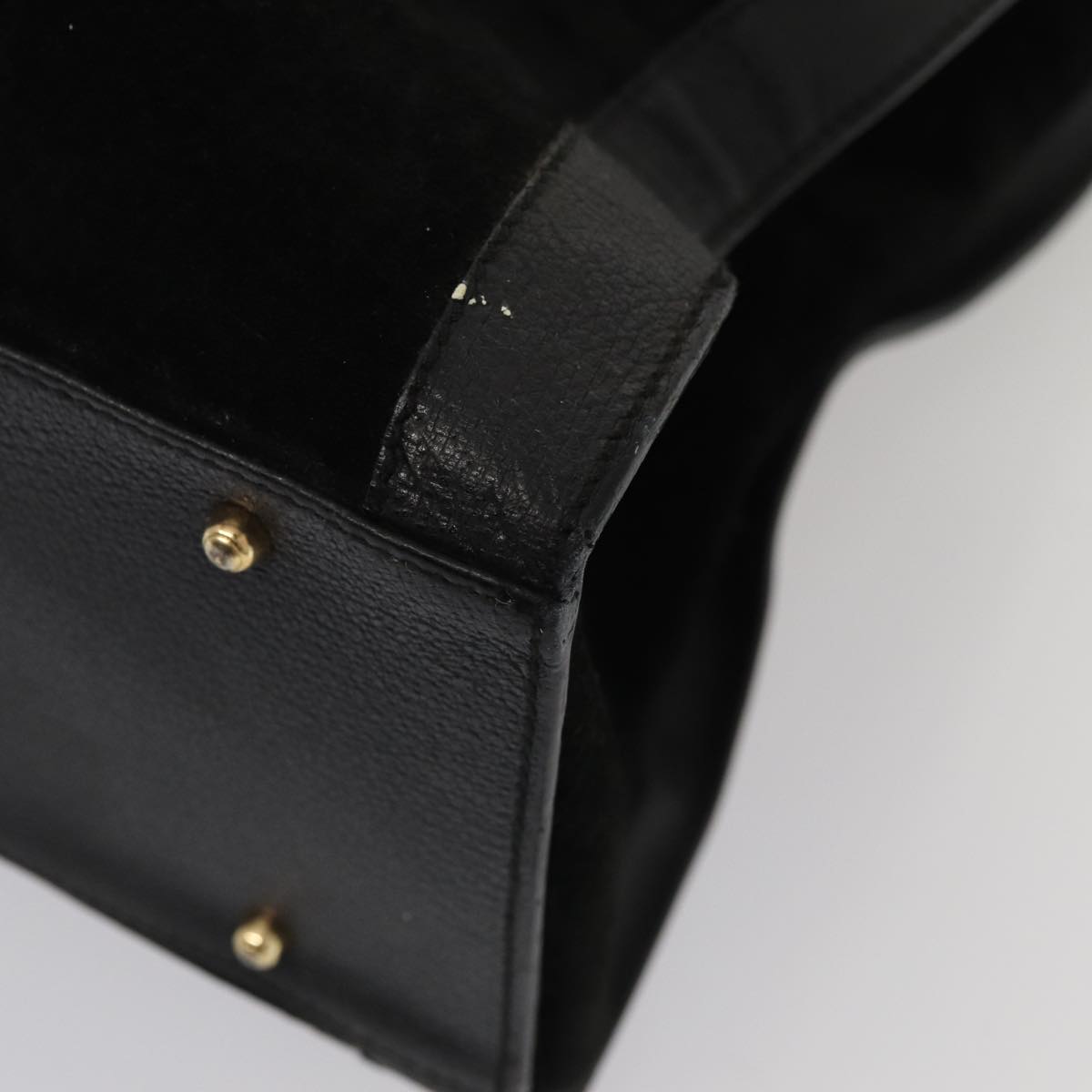GUCCI Bamboo Hand Bag Suede Leather Black 002 1186 0259 bs14947