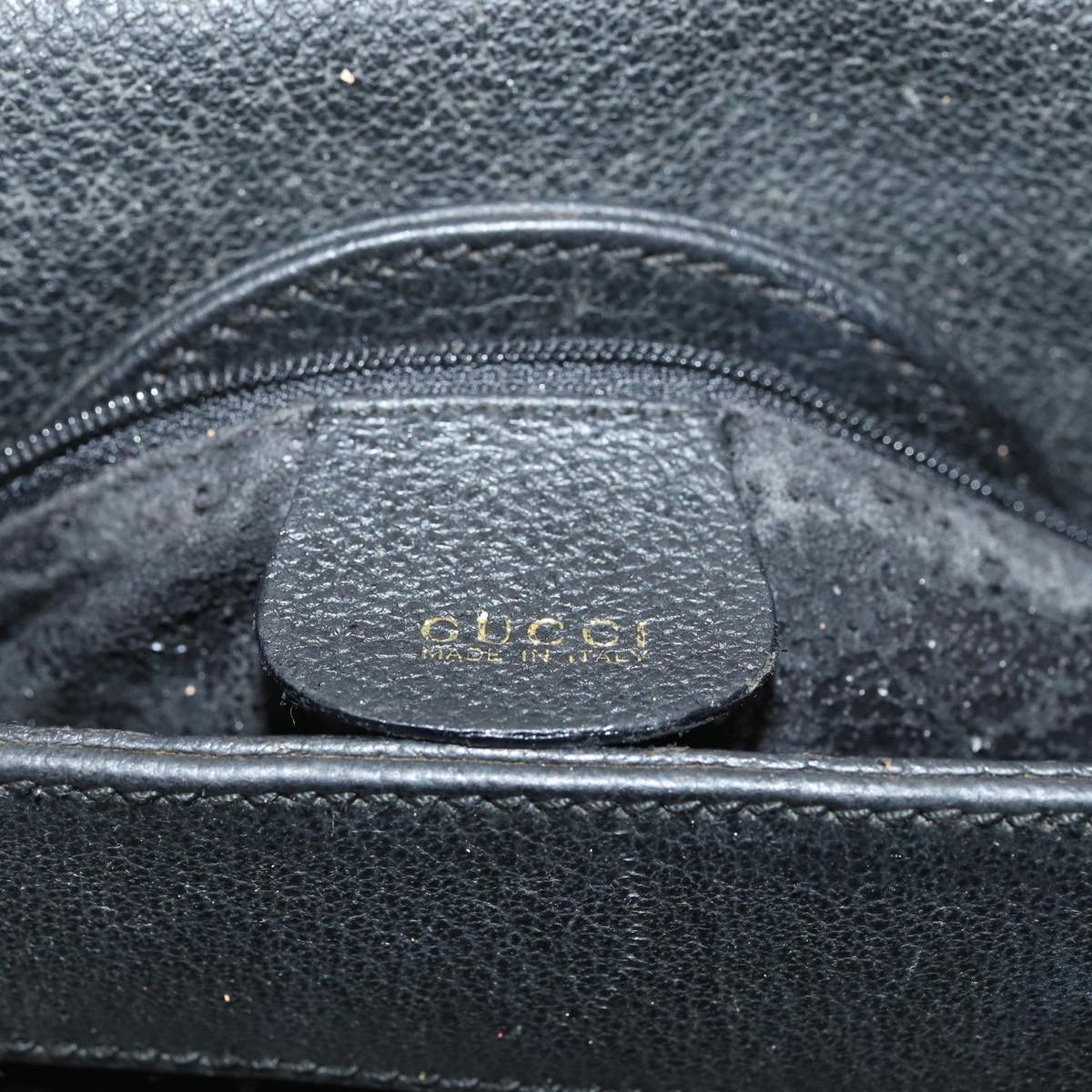 GUCCI Bamboo Hand Bag Suede Leather Black 002 1186 0259 bs14947