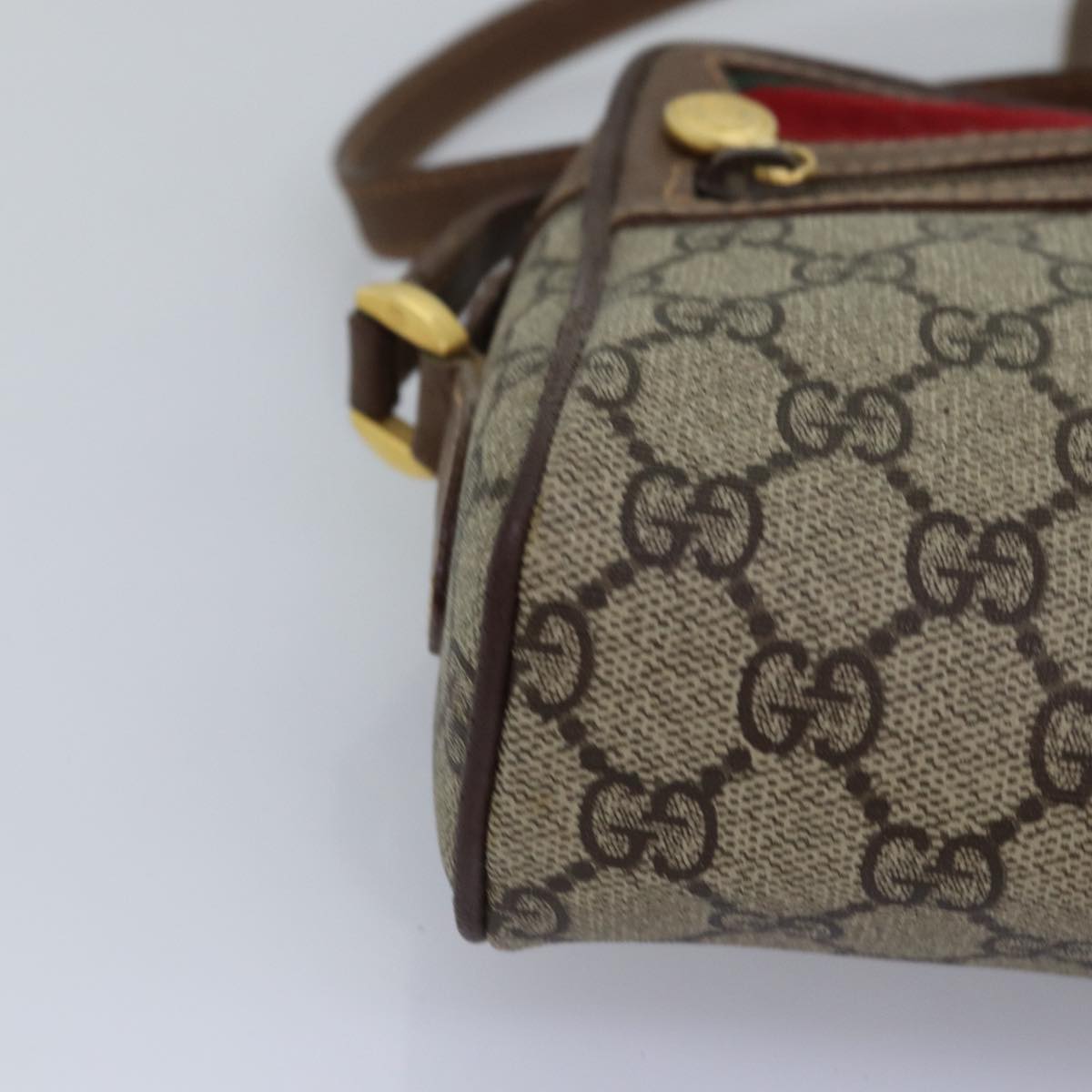 GUCCI GG Supreme Web Sherry Line Shoulder Bag PVC Beige 001 50 6655 bs14987