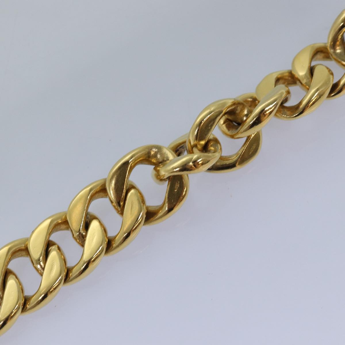 CHANEL Chain Belt metal 31.1"" Gold Black CC bs14988