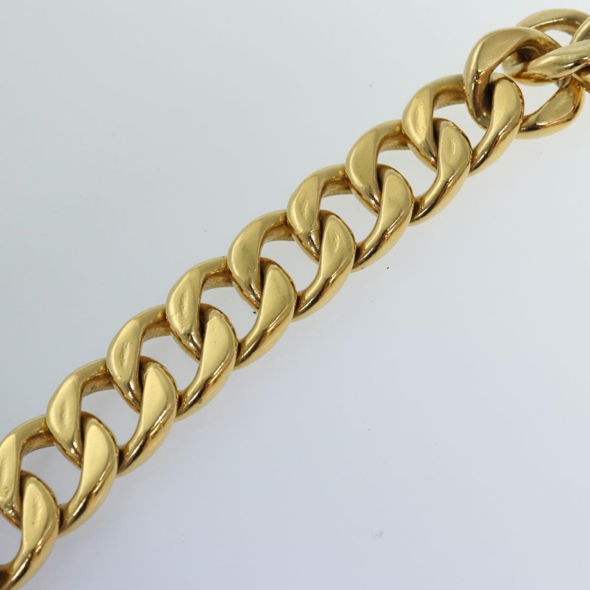 CHANEL Chain Belt metal 31.1"" Gold Black CC bs14988