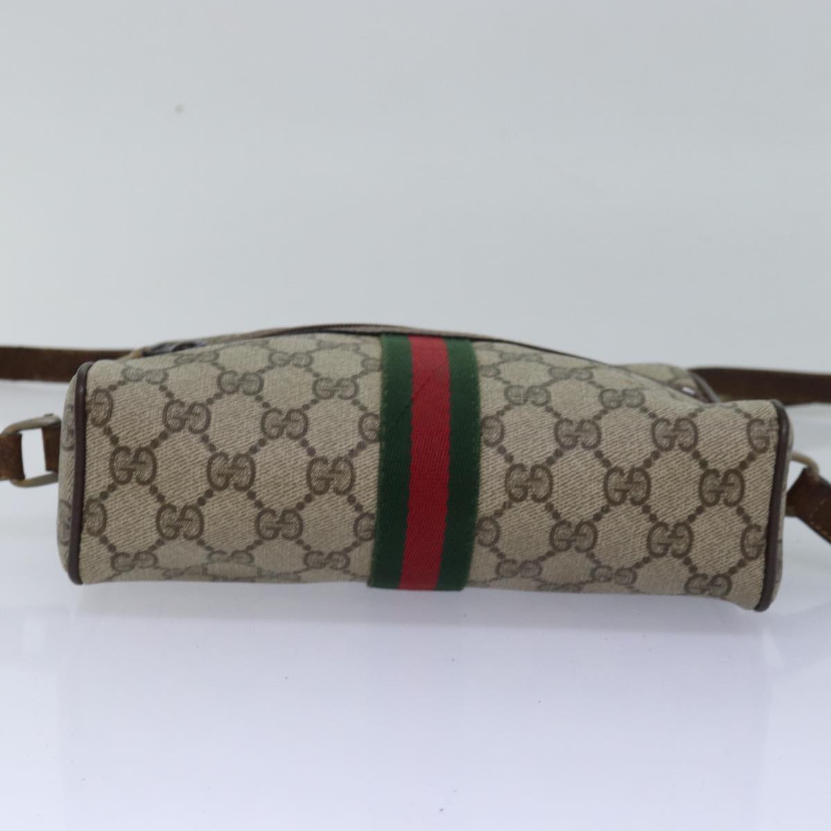 GUCCI GG Supreme Web Sherry Line Shoulder Bag PVC Beige 001 3654 5 bs15002