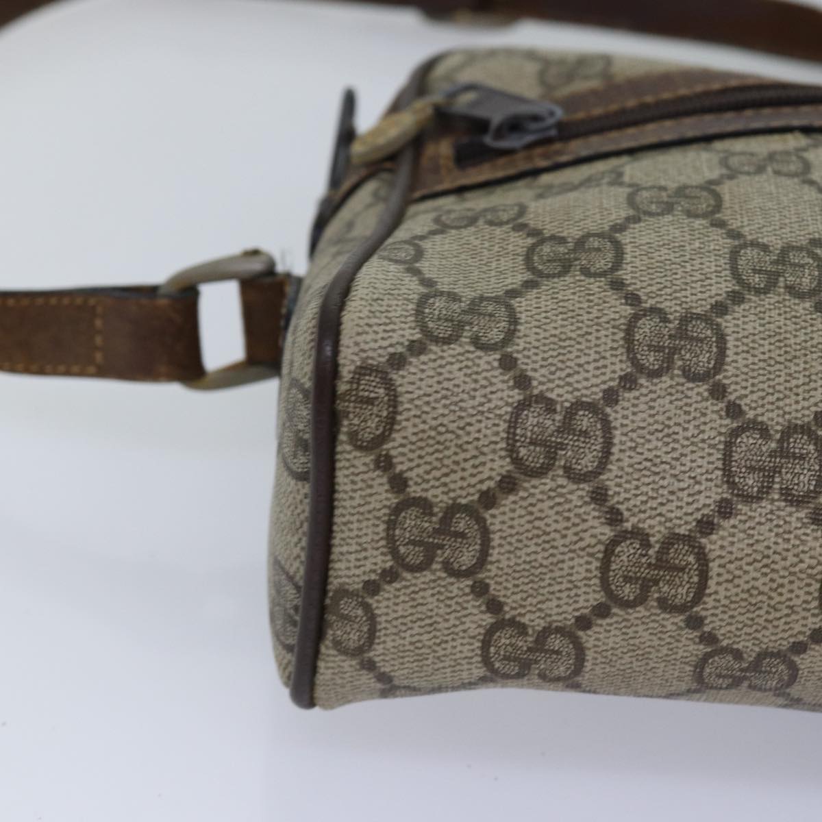 GUCCI GG Supreme Web Sherry Line Shoulder Bag PVC Beige 001 3654 5 bs15002