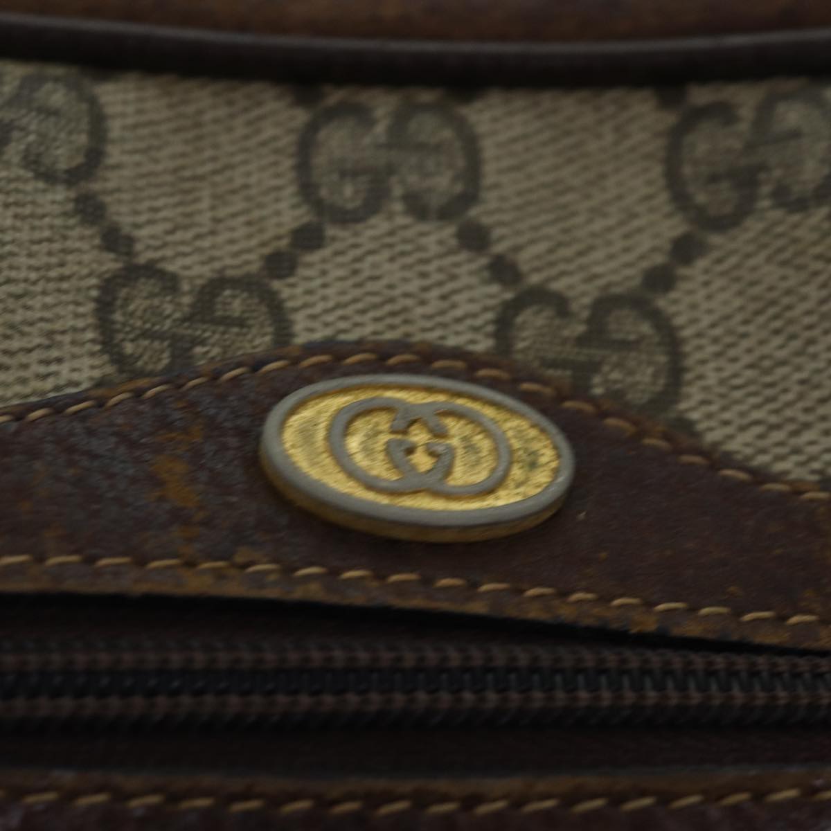 GUCCI GG Supreme Web Sherry Line Shoulder Bag PVC Beige 001 3654 5 bs15002