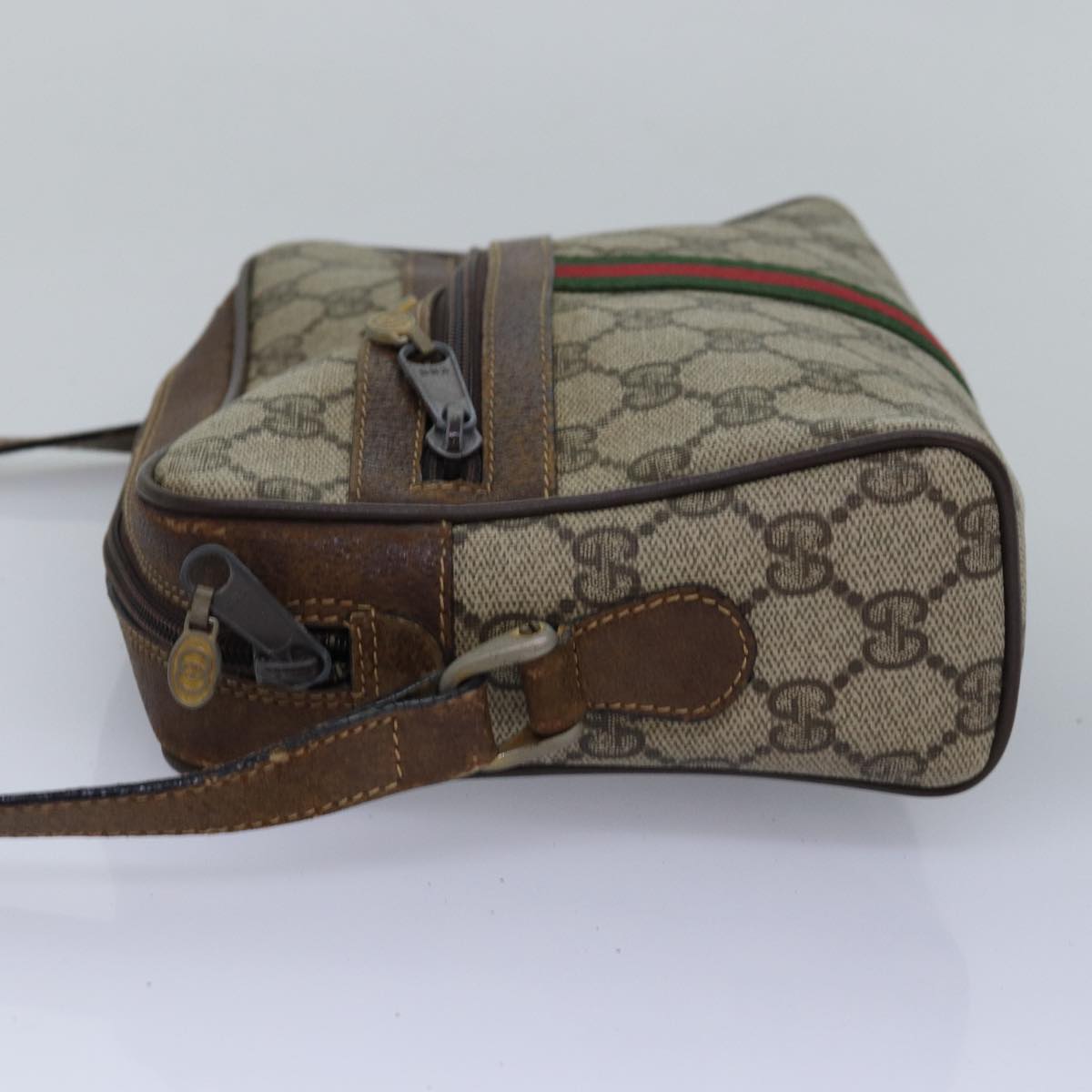 GUCCI GG Supreme Web Sherry Line Shoulder Bag PVC Beige 001 3654 5 bs15002