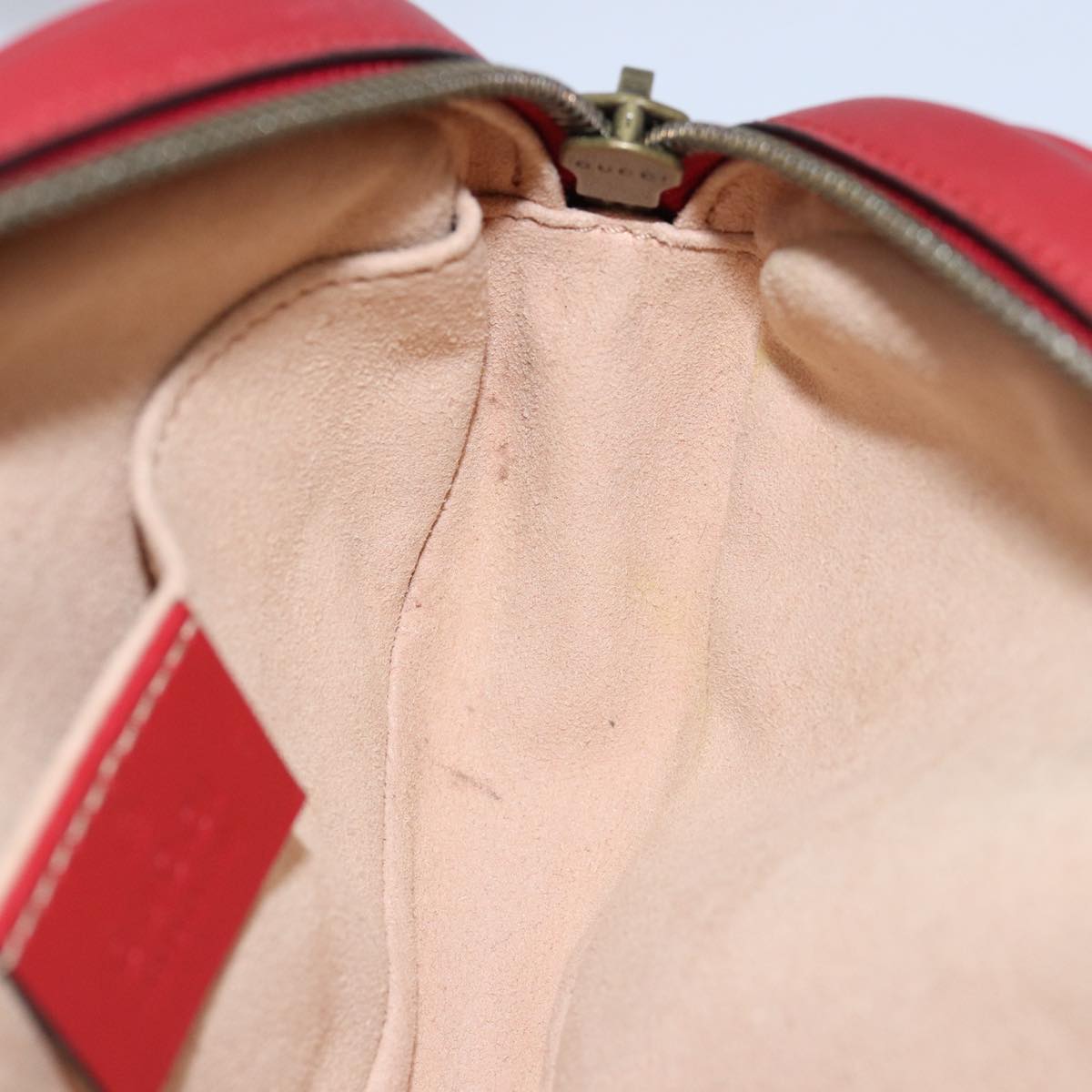 GUCCI GG Marmont Waist bag Leather Red 476434 bs15029