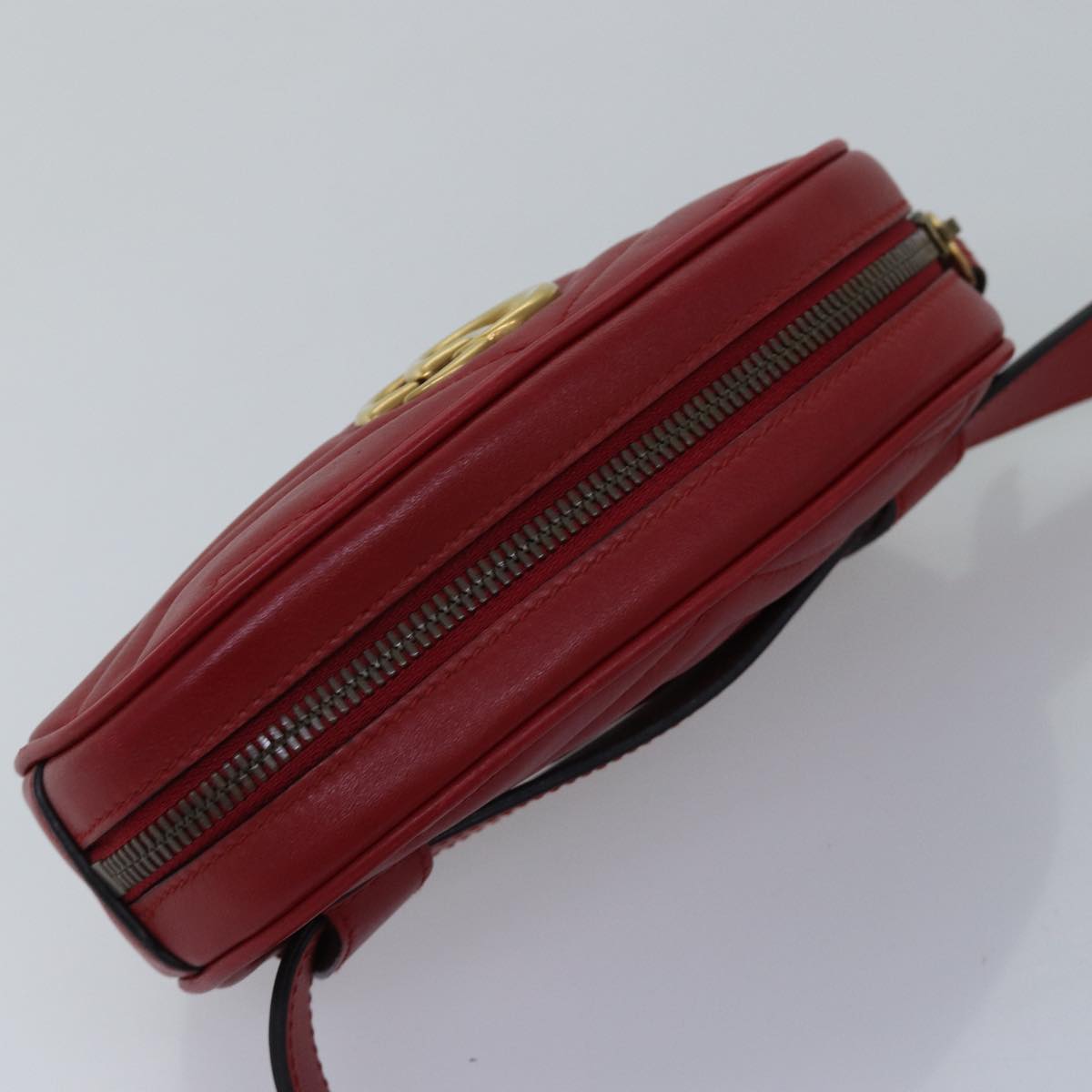 GUCCI GG Marmont Waist bag Leather Red 476434 bs15029