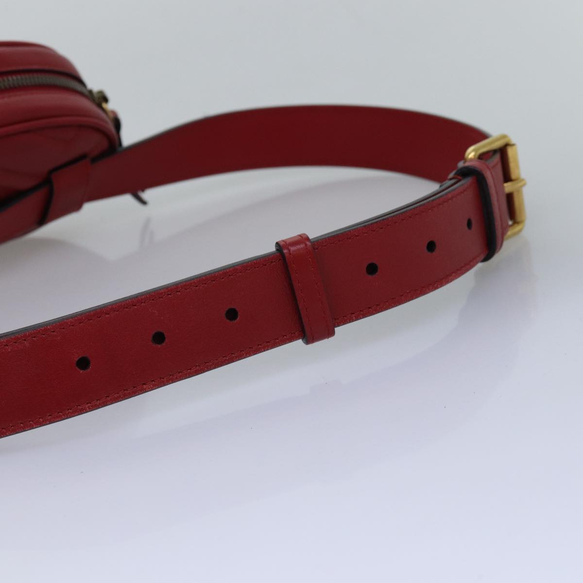 GUCCI GG Marmont Waist bag Leather Red 476434 bs15029