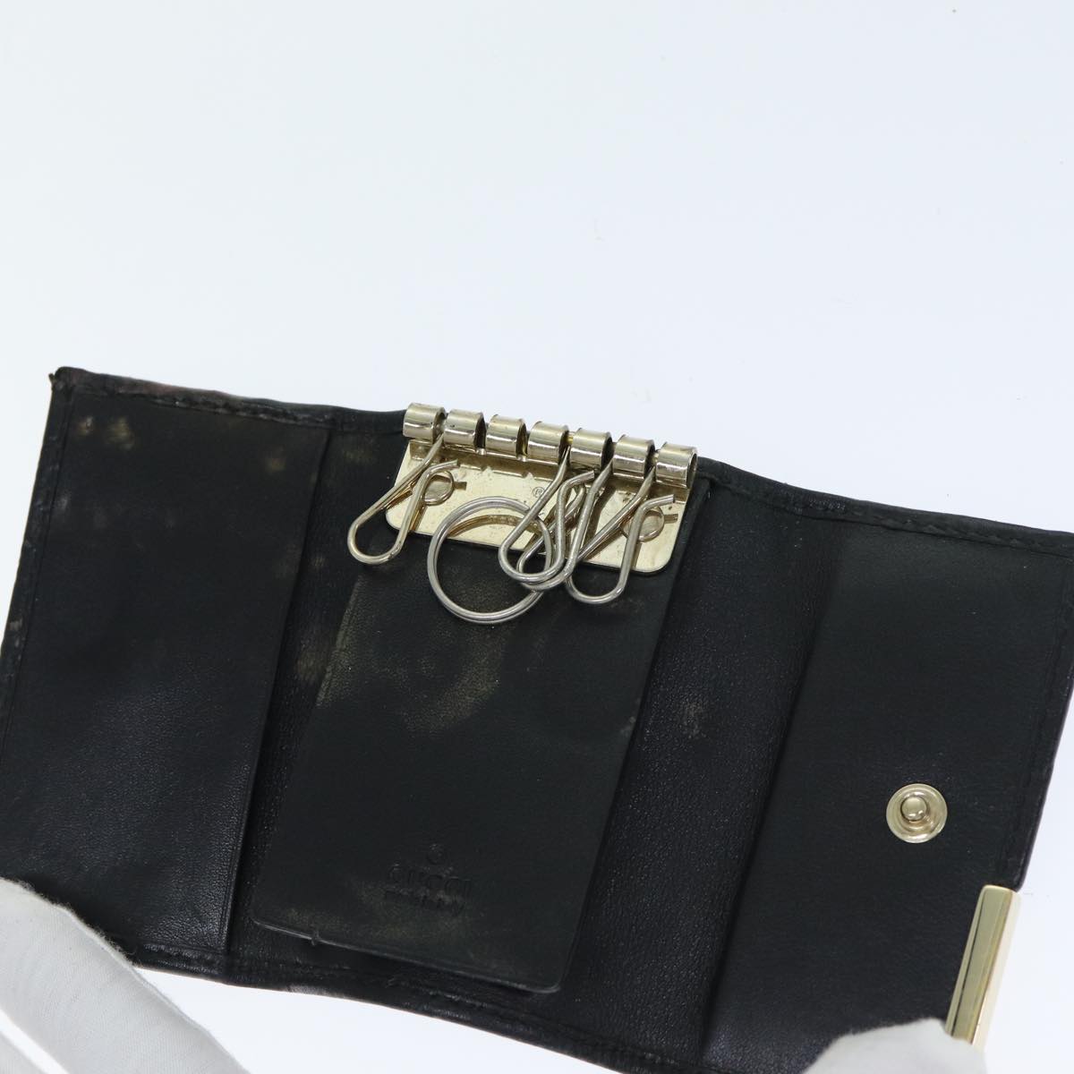 GUCCI GG Canvas Coin Purse Key Case Leather 5Set Beige Black bs15086