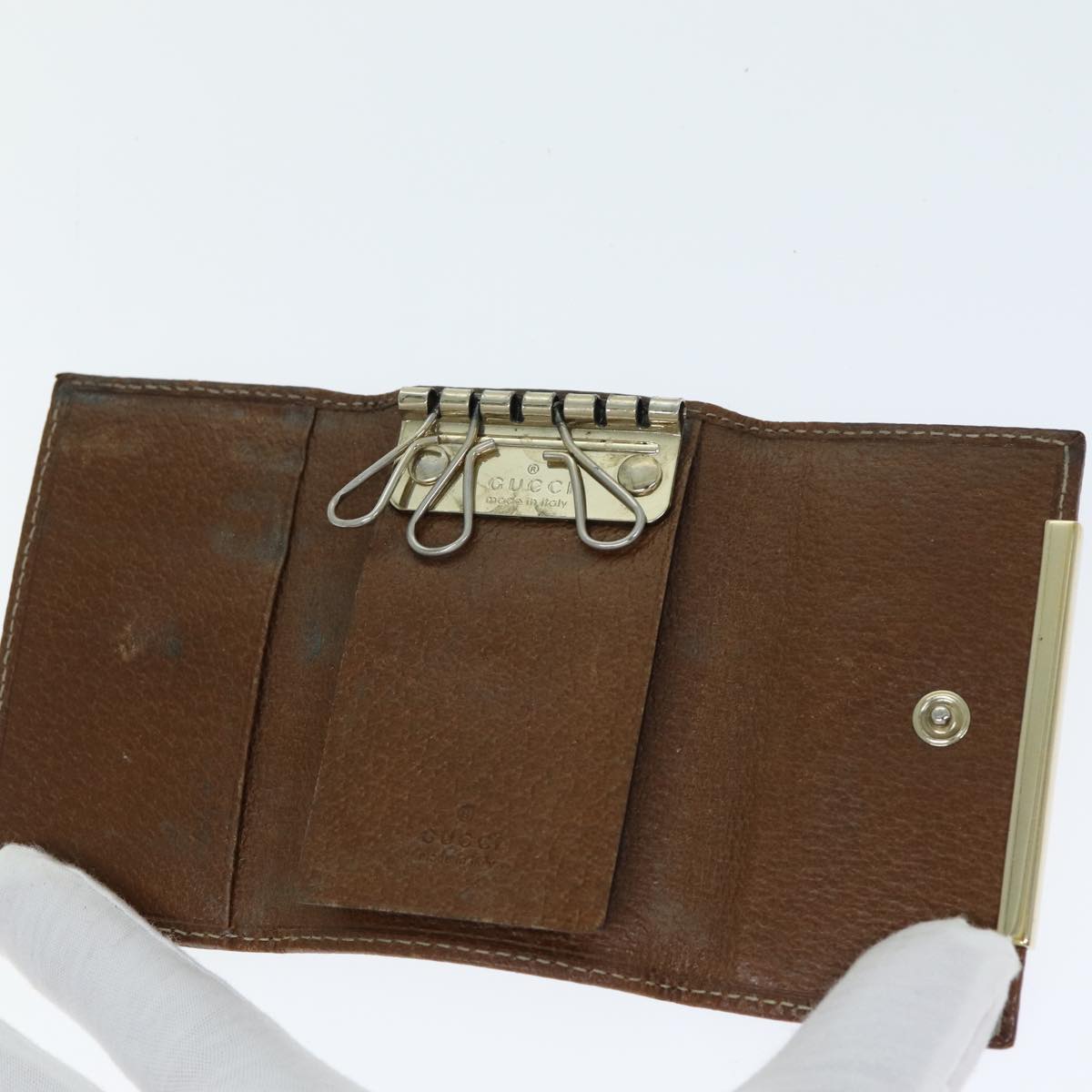 GUCCI GG Canvas Coin Purse Key Case Leather 5Set Beige Black bs15086
