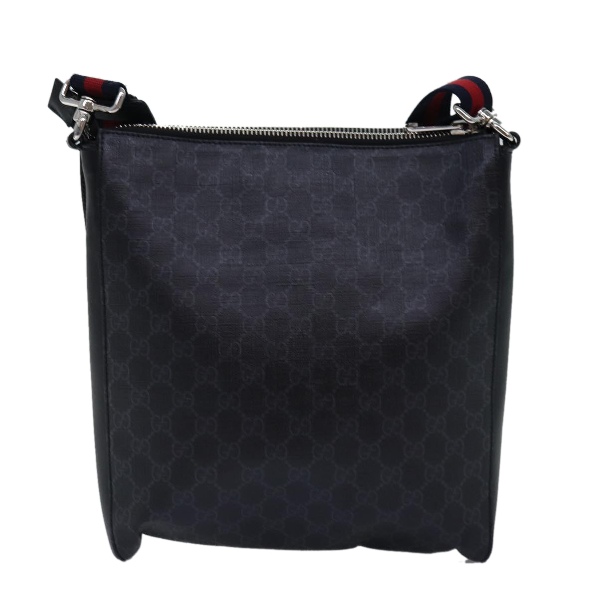 GUCCI GG Supreme Sherry Line Shoulder Bag PVC Navy Red 474137 bs15096