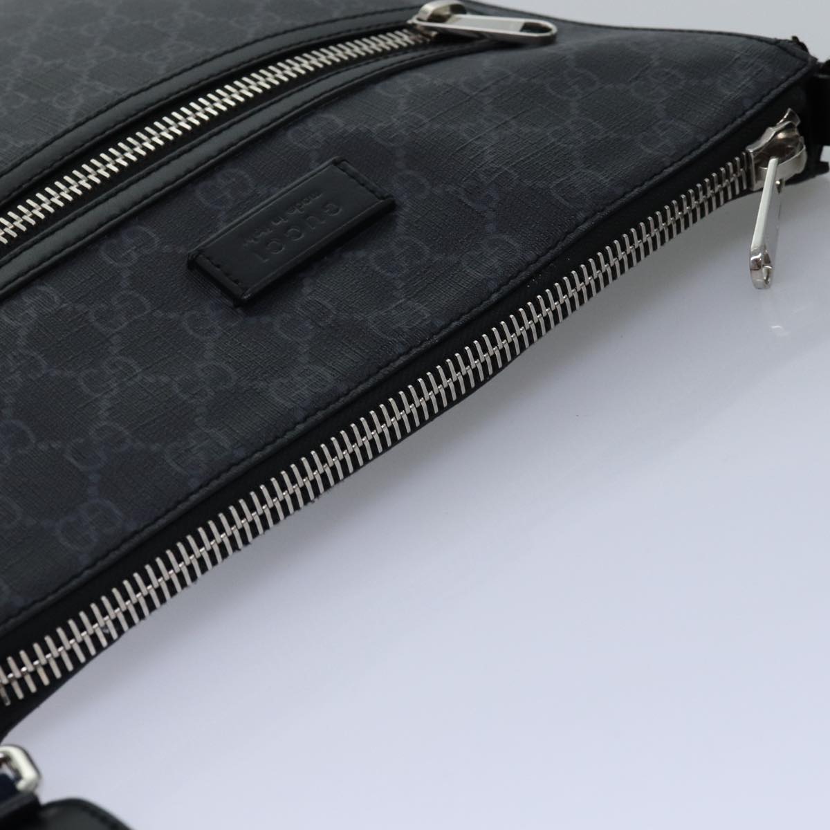 GUCCI GG Supreme Sherry Line Shoulder Bag PVC Navy Red 474137 bs15096