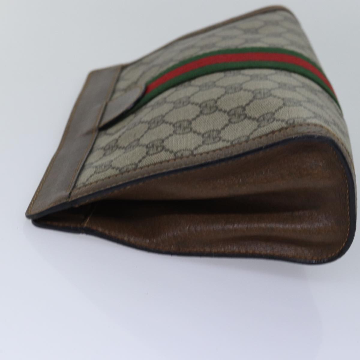 GUCCI GG Supreme Web Sherry Line Clutch Bag Beige 64 014 2125 28 bs15156