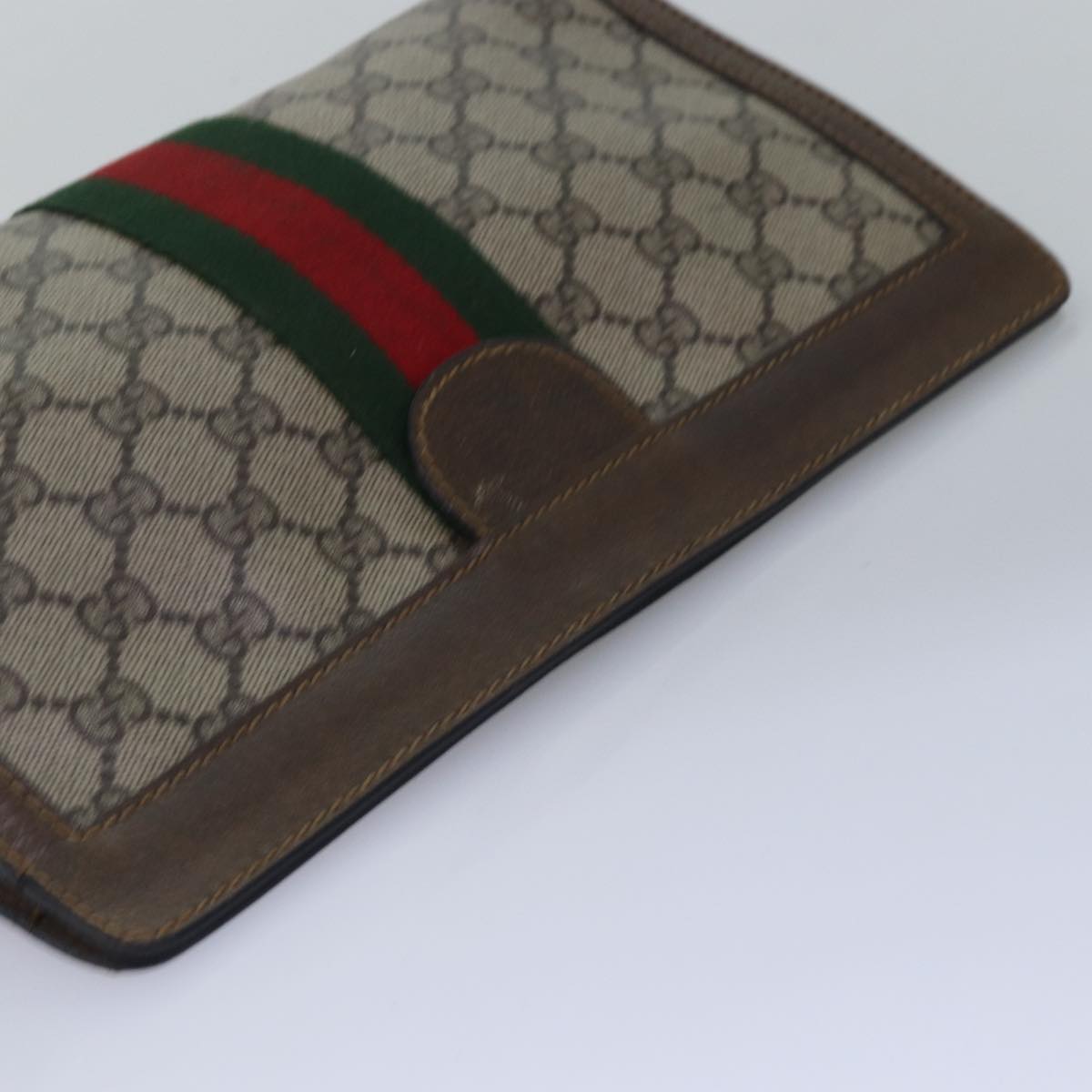 GUCCI GG Supreme Web Sherry Line Clutch Bag Beige 64 014 2125 28 bs15156