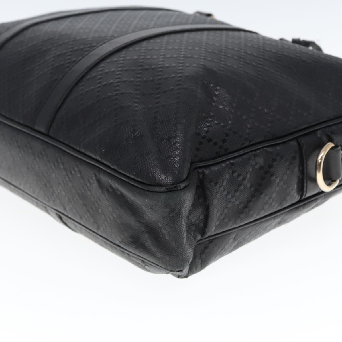 GUCCI Diamante Hand Bag Leather Black 201480 bs15161