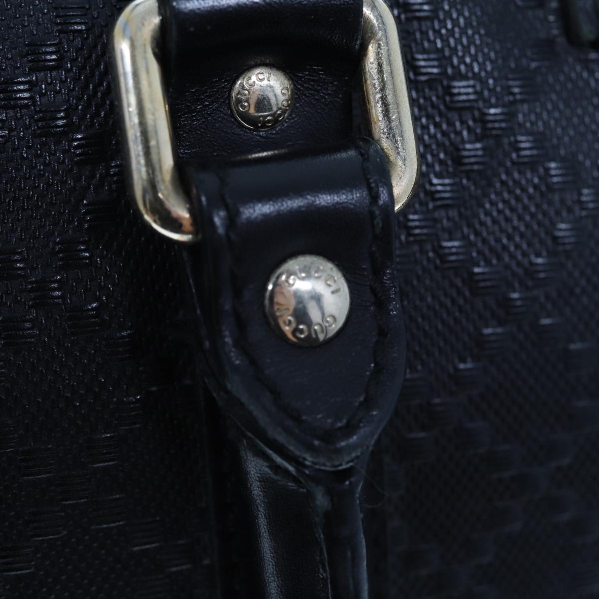 GUCCI Diamante Hand Bag Leather Black 201480 bs15161