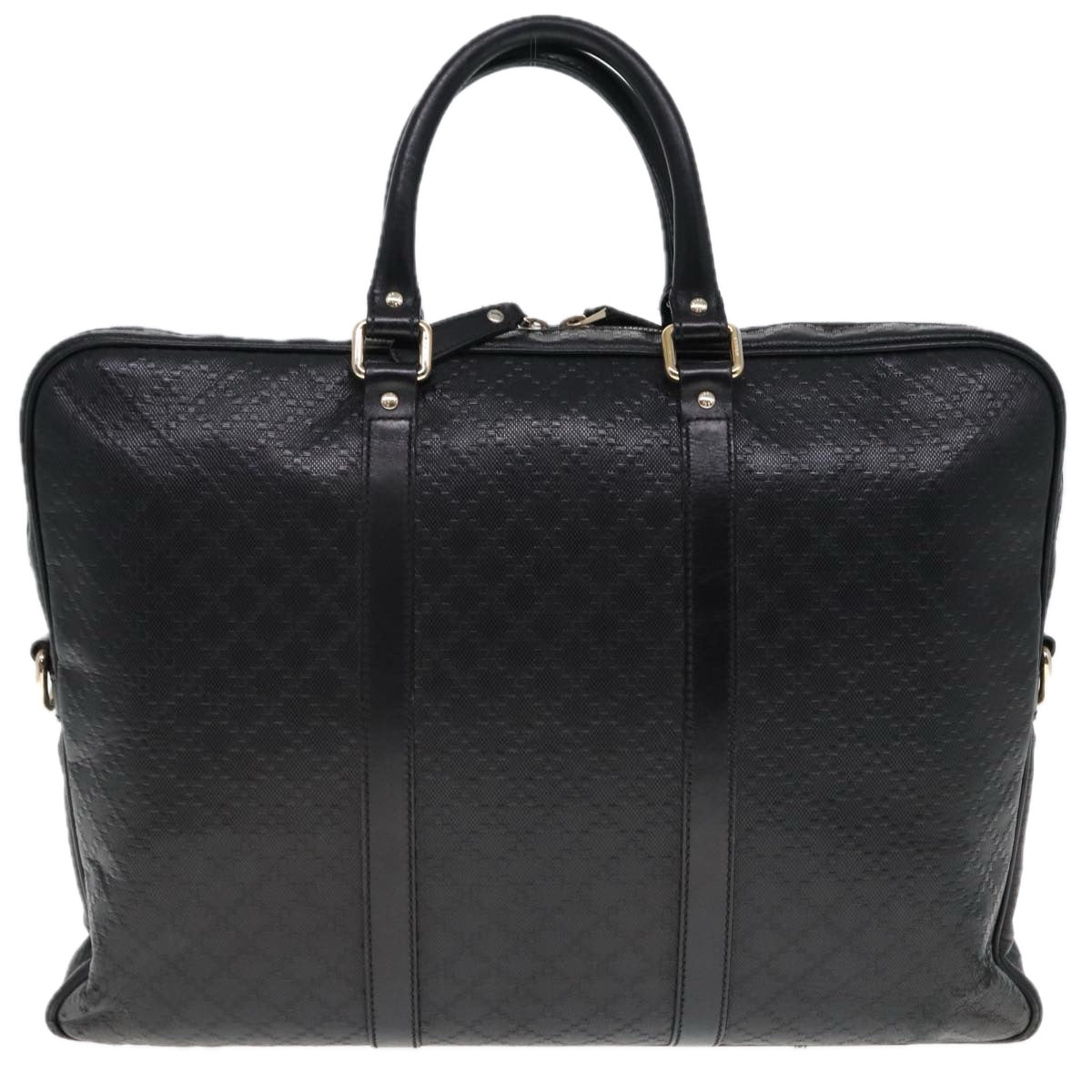 GUCCI Diamante Hand Bag Leather Black 201480 bs15161