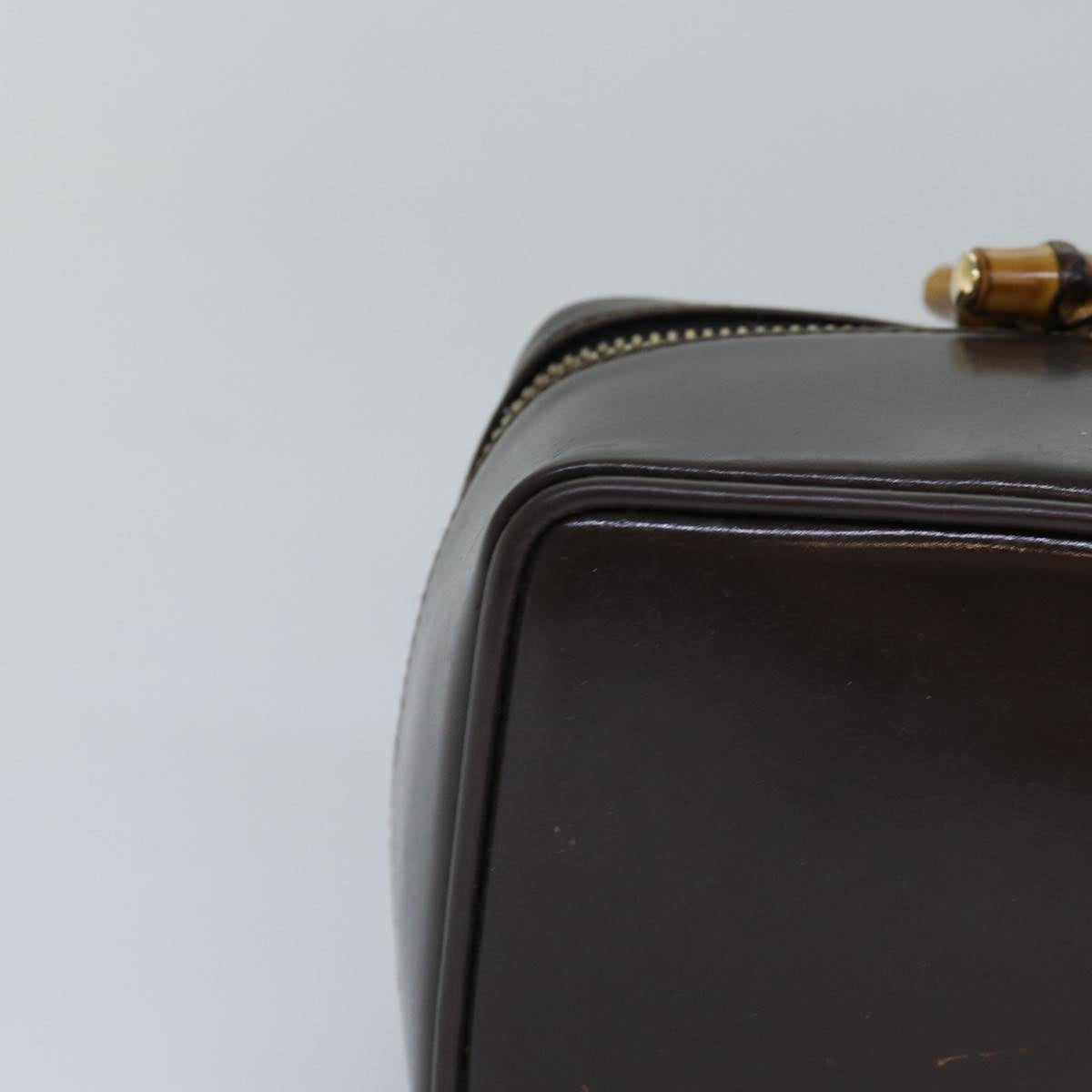 GUCCI Bamboo Pouch Leather Brown 032 1705 0151 bs15219