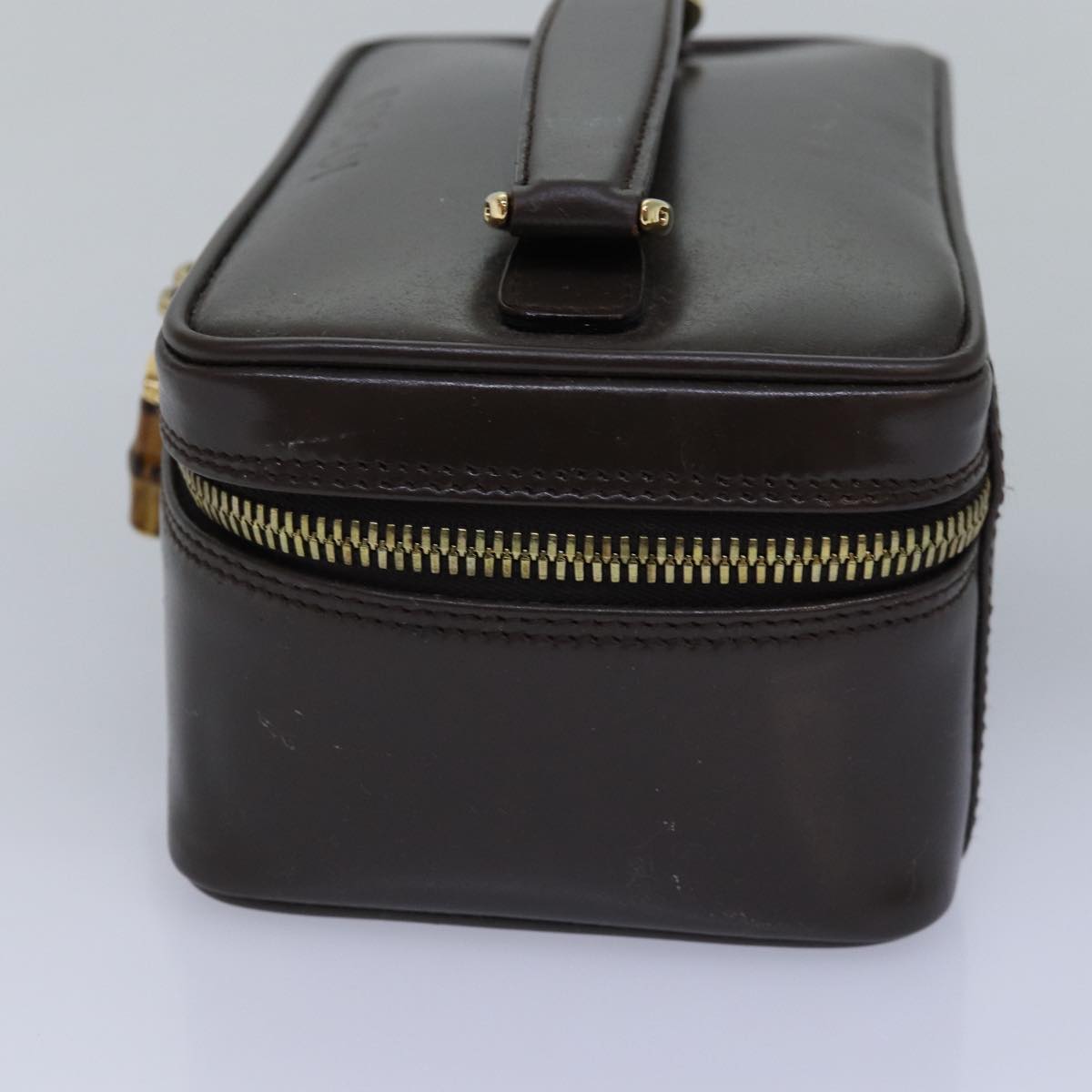 GUCCI Bamboo Pouch Leather Brown 032 1705 0151 bs15219