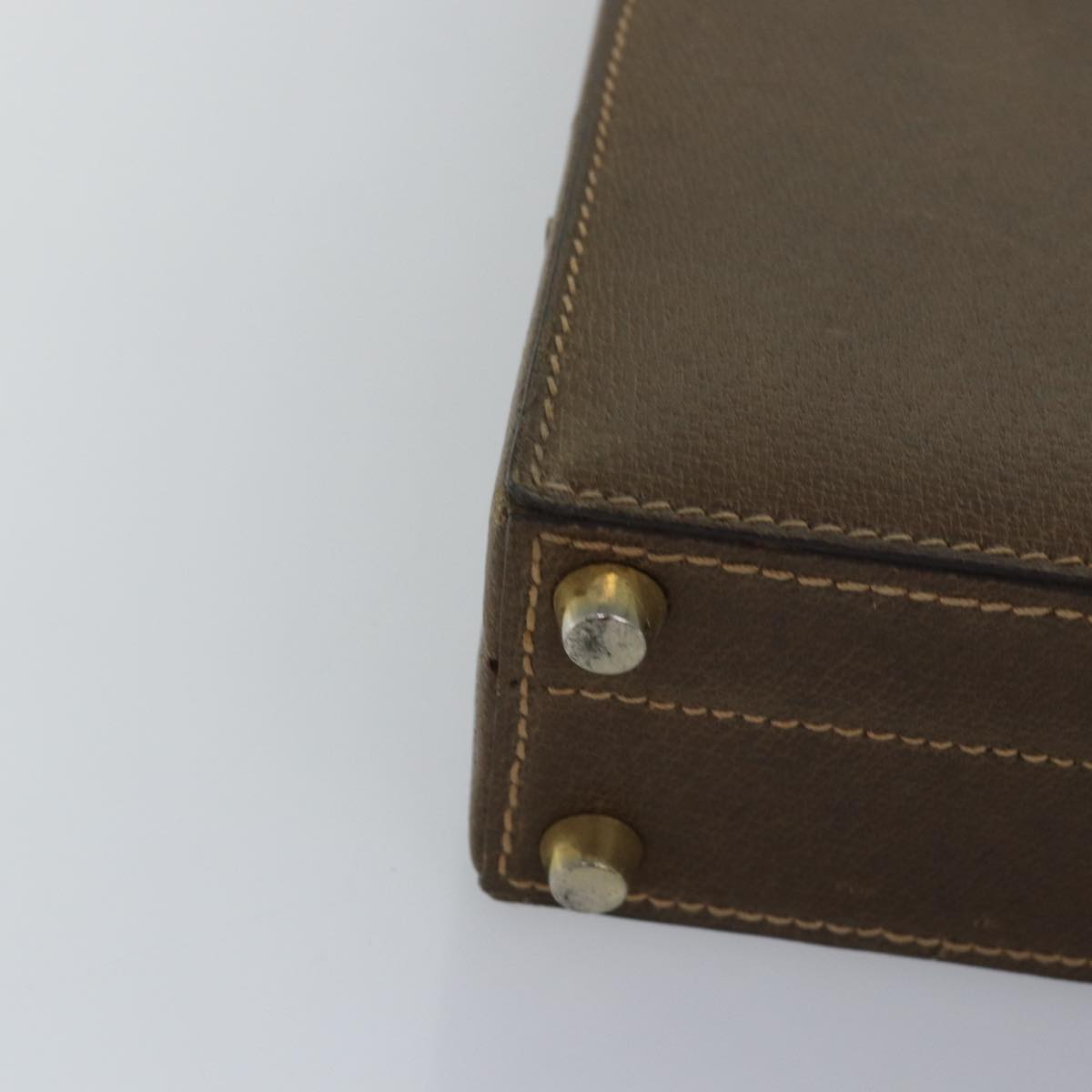 GUCCI Attache Case Hand Bag Leather Brown bs15226