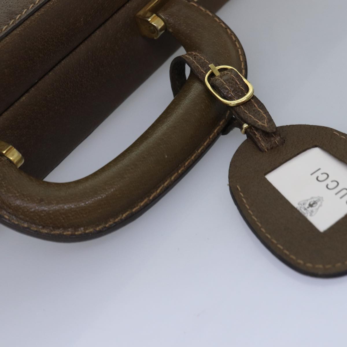 GUCCI Attache Case Hand Bag Leather Brown bs15226