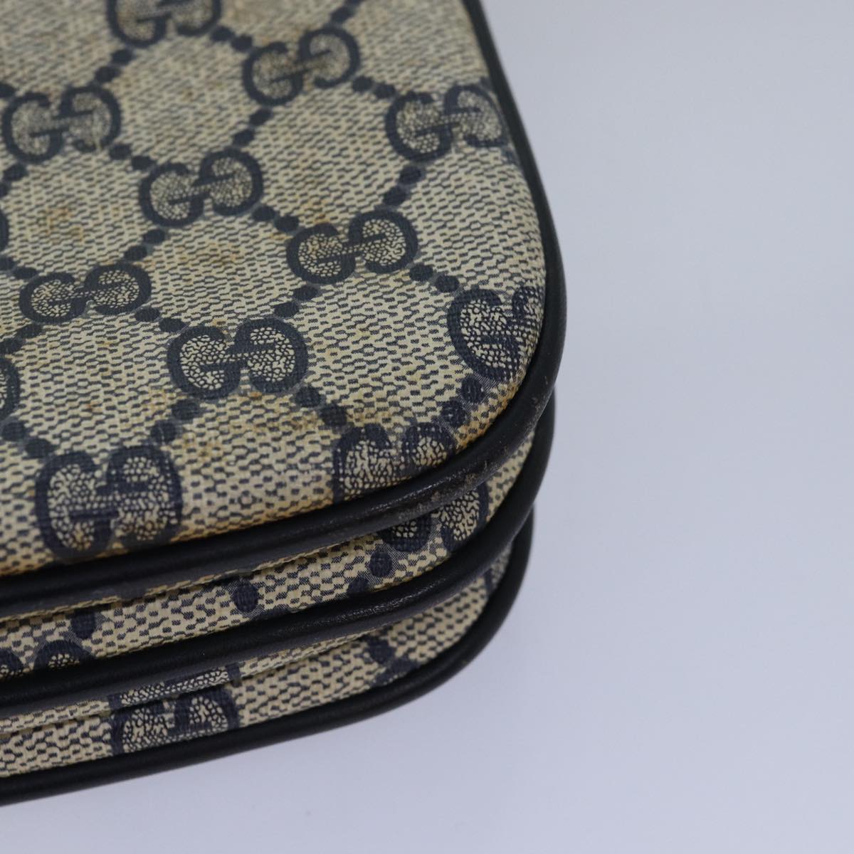 GUCCI GG Supreme Shoulder Bag PVC Leather Navy 004 106 0024 bs15229