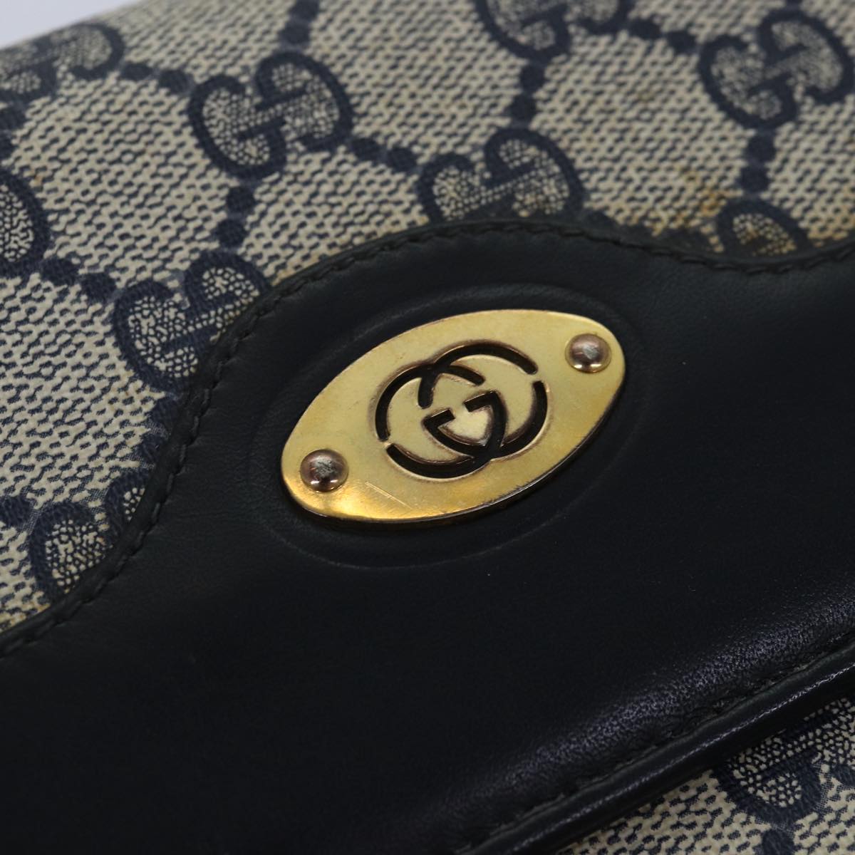 GUCCI GG Supreme Shoulder Bag PVC Leather Navy 004 106 0024 bs15229