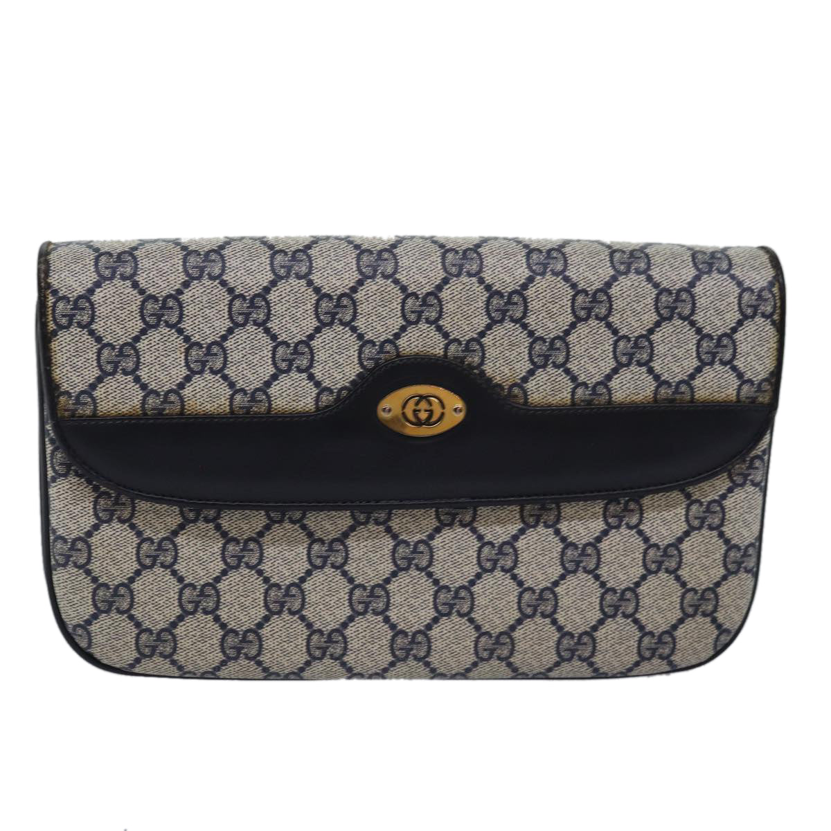 GUCCI GG Supreme Shoulder Bag PVC Leather Navy 004 106 0024 bs15229