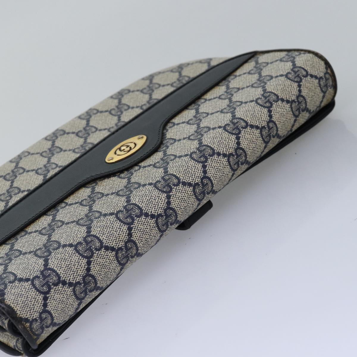 GUCCI GG Supreme Shoulder Bag PVC Leather Navy 004 106 0024 bs15229