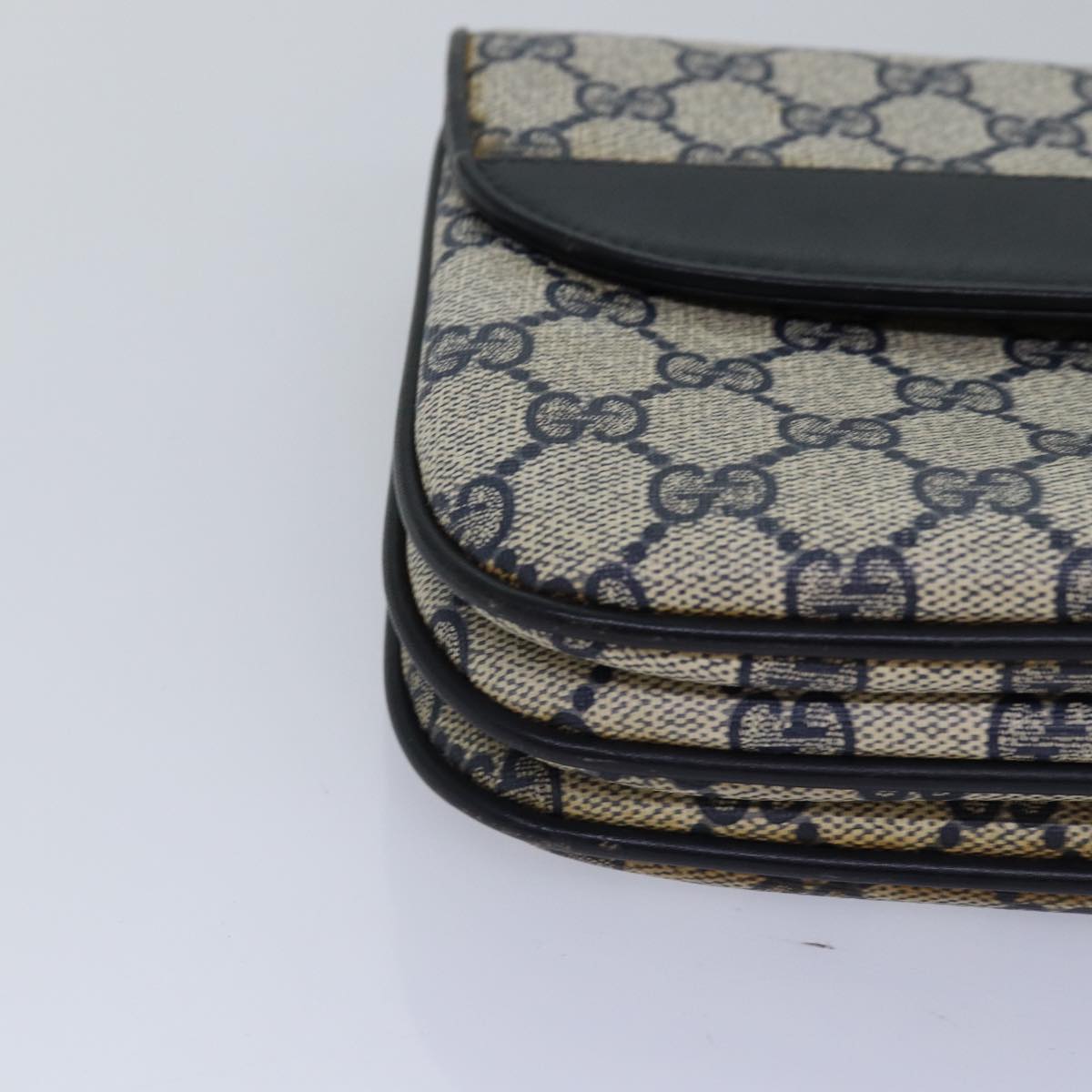 GUCCI GG Supreme Shoulder Bag PVC Leather Navy 004 106 0024 bs15229