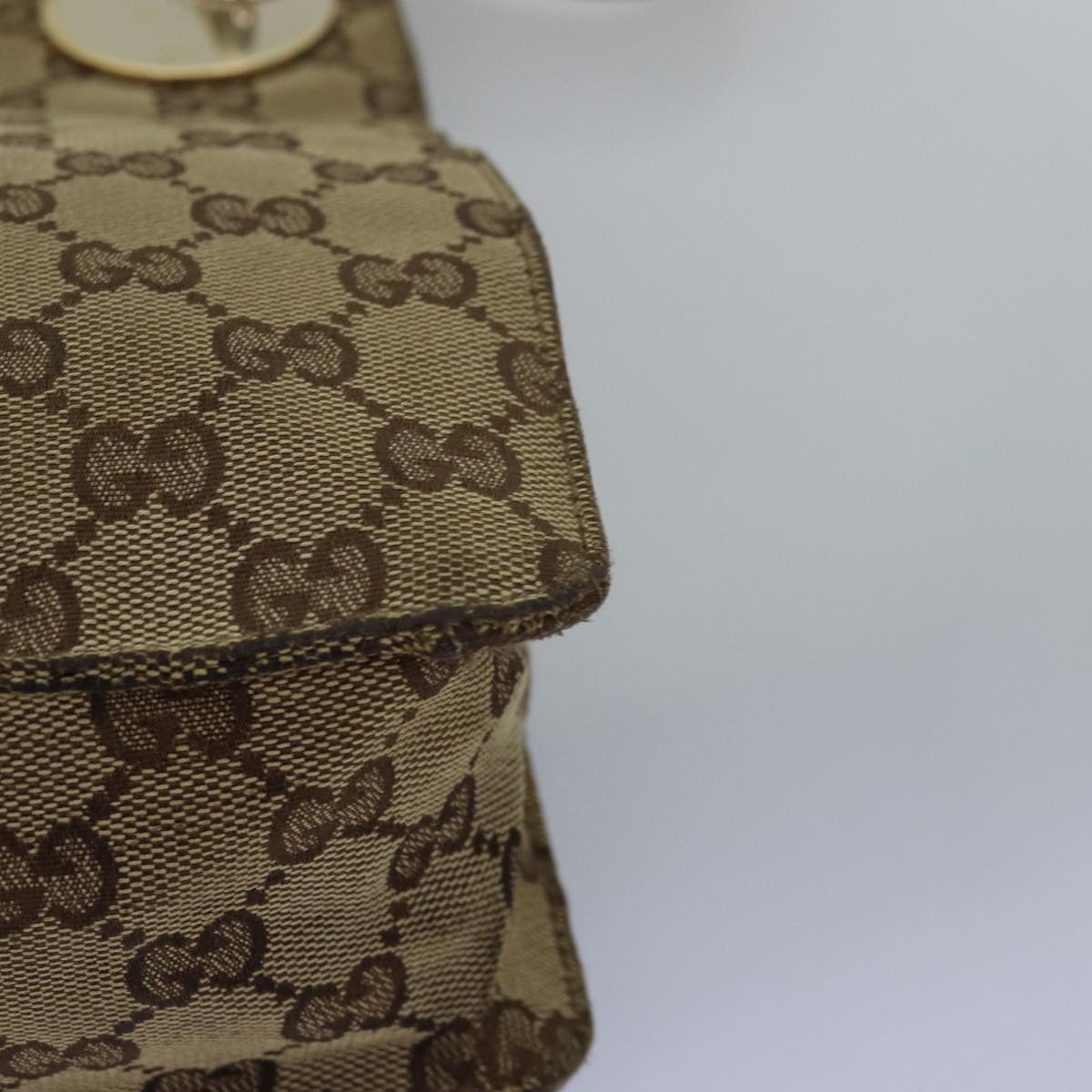 GUCCI GG Canvas Shoulder Bag Beige 120841 bs15248