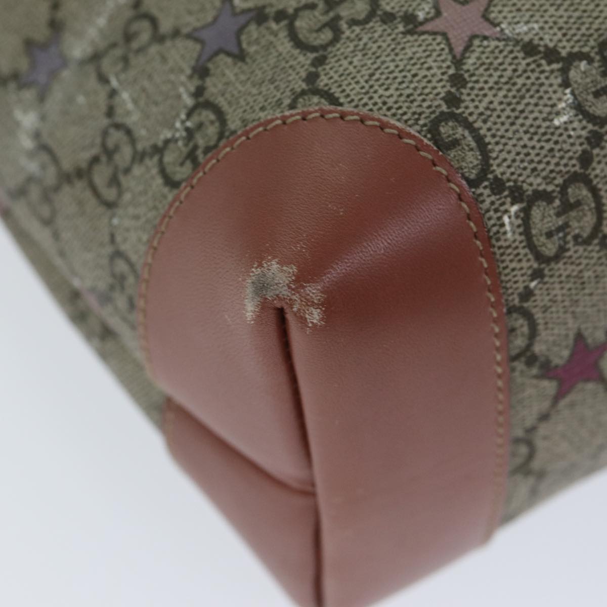 GUCCI GG Supreme Tote Bag PVC Leather Beige 309499 bs15250