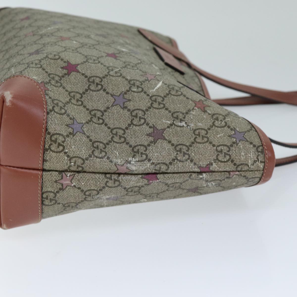 GUCCI GG Supreme Tote Bag PVC Leather Beige 309499 bs15250