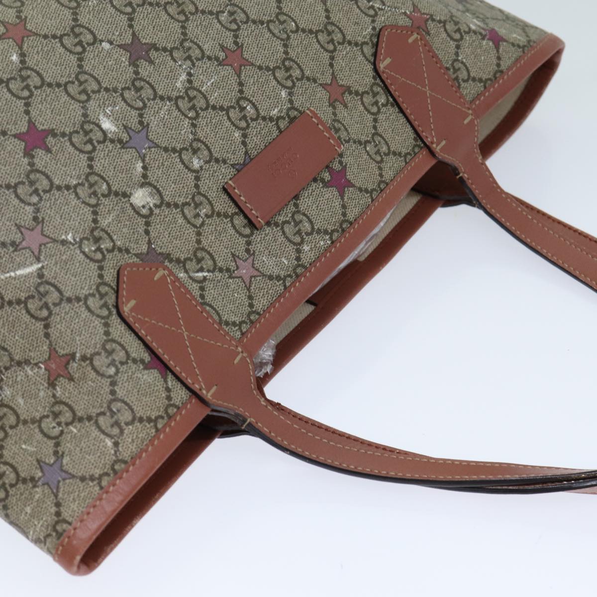 GUCCI GG Supreme Tote Bag PVC Leather Beige 309499 bs15250